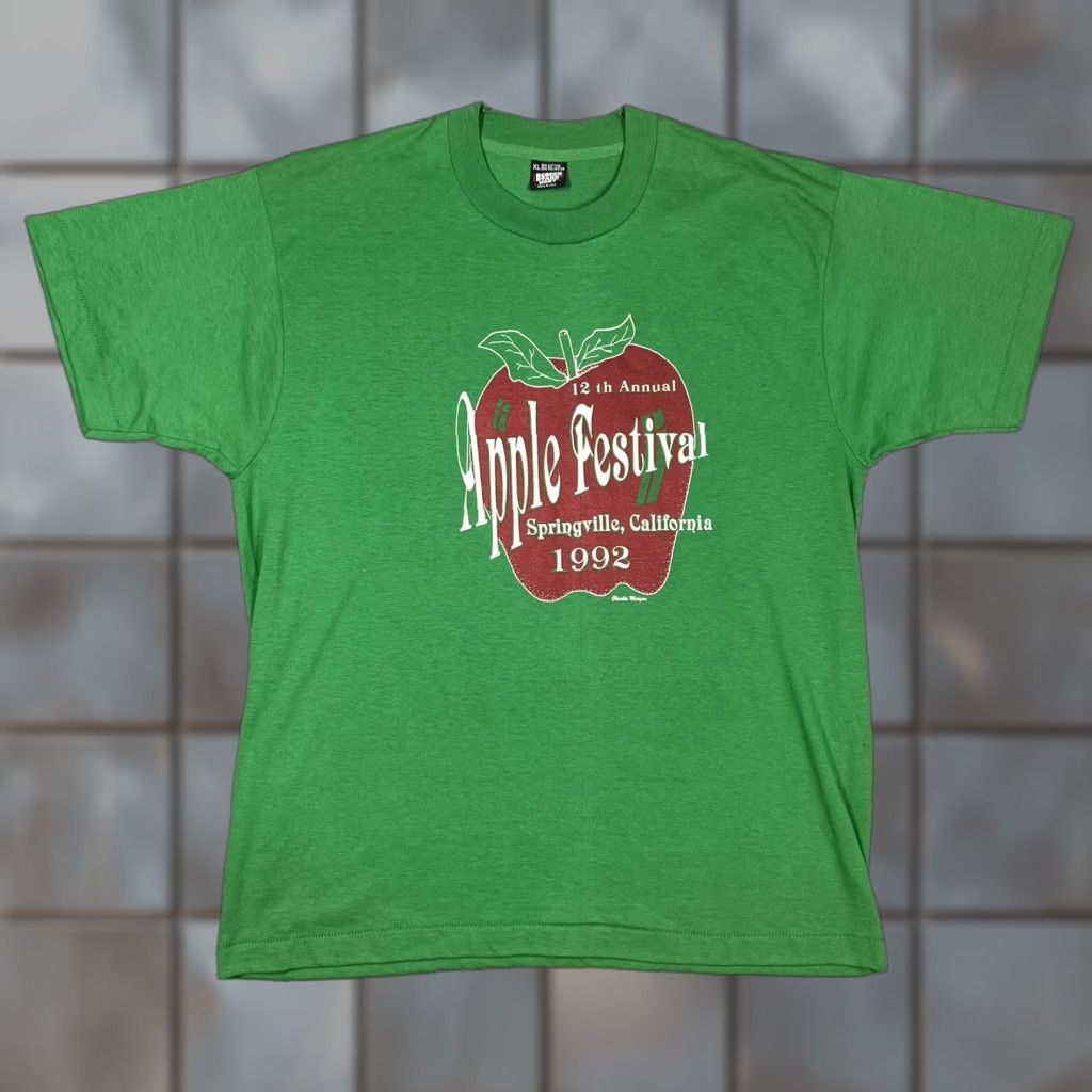 Vintage VINTAGE 12th Annual Apple Festival Springville California 1992 T-Shirt Mens XL Green Screen Stars Graphic Tee Unisex Nostalgic Size US XL / EU 56 / 4 - 1 Thumbnail
