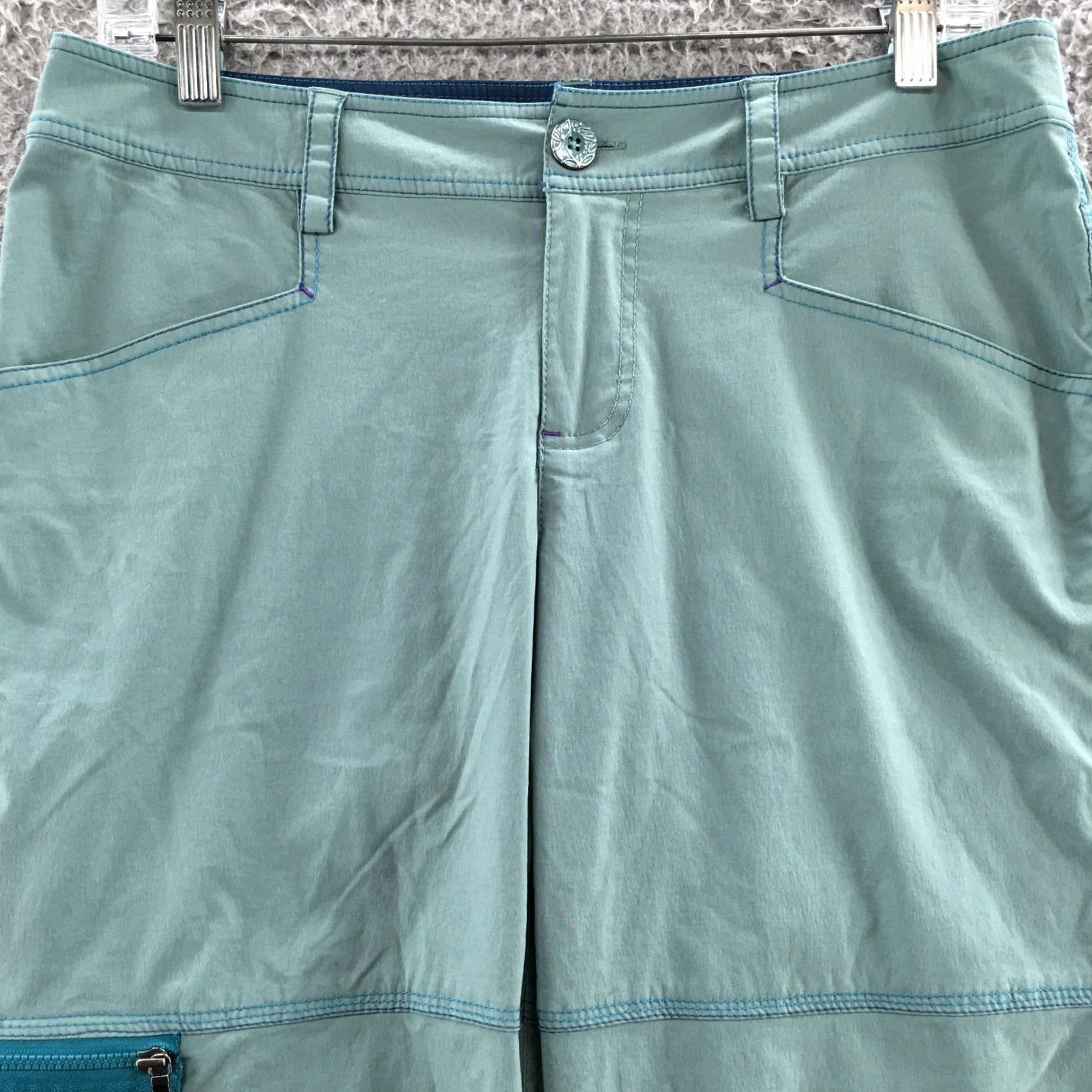 Vintage Title Nine Cargo Pants Womens 6 Blue Mid Rise Flat Front Button Pants Size 28" / US 6 / IT 42 - 2 Thumbnail