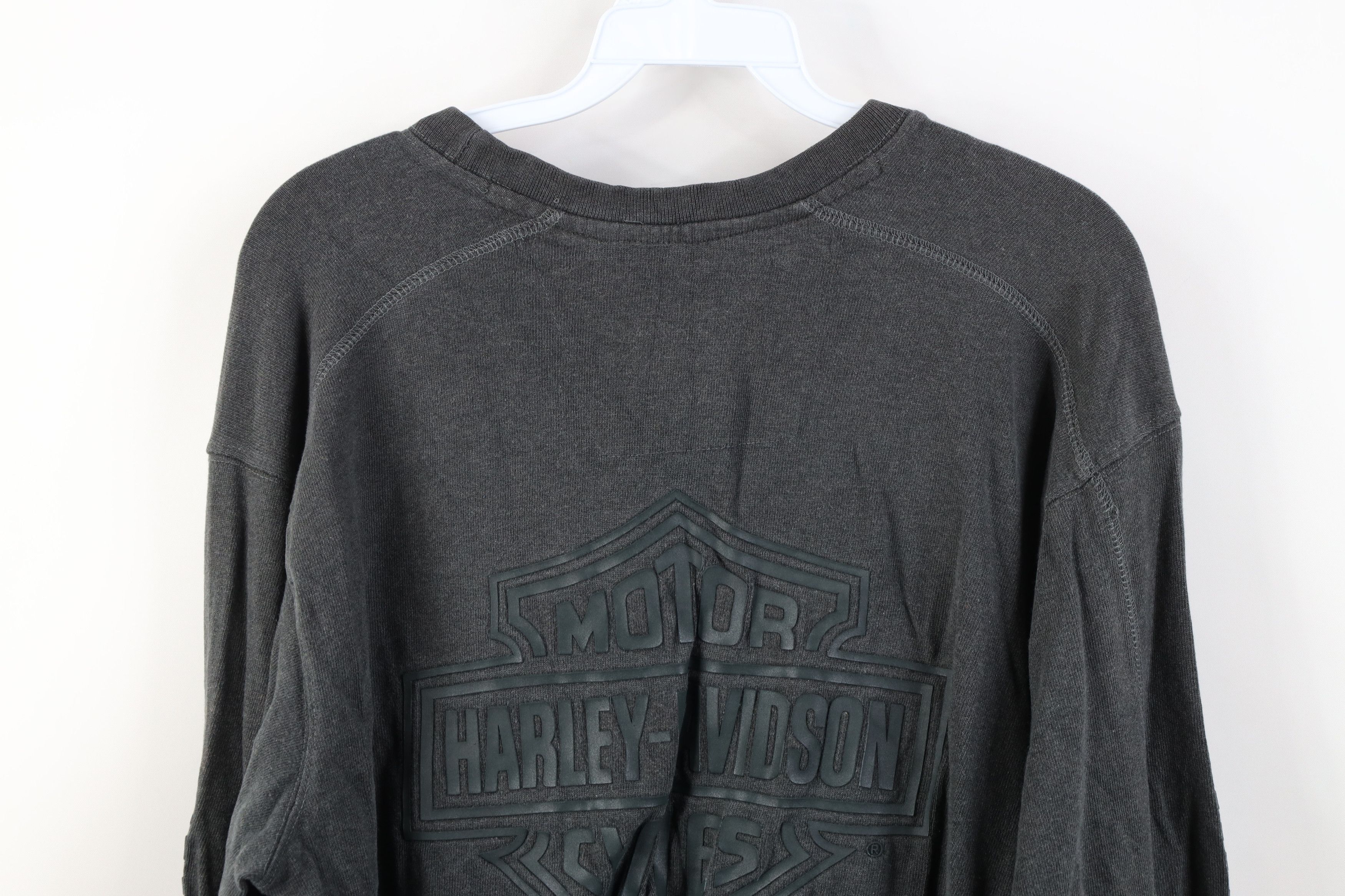Harley Davidson Vintage 90s Harley Davidson Heavy Knit Long Sleeve T-Shirt Size US L / EU 52-54 / 3 - 15 Thumbnail