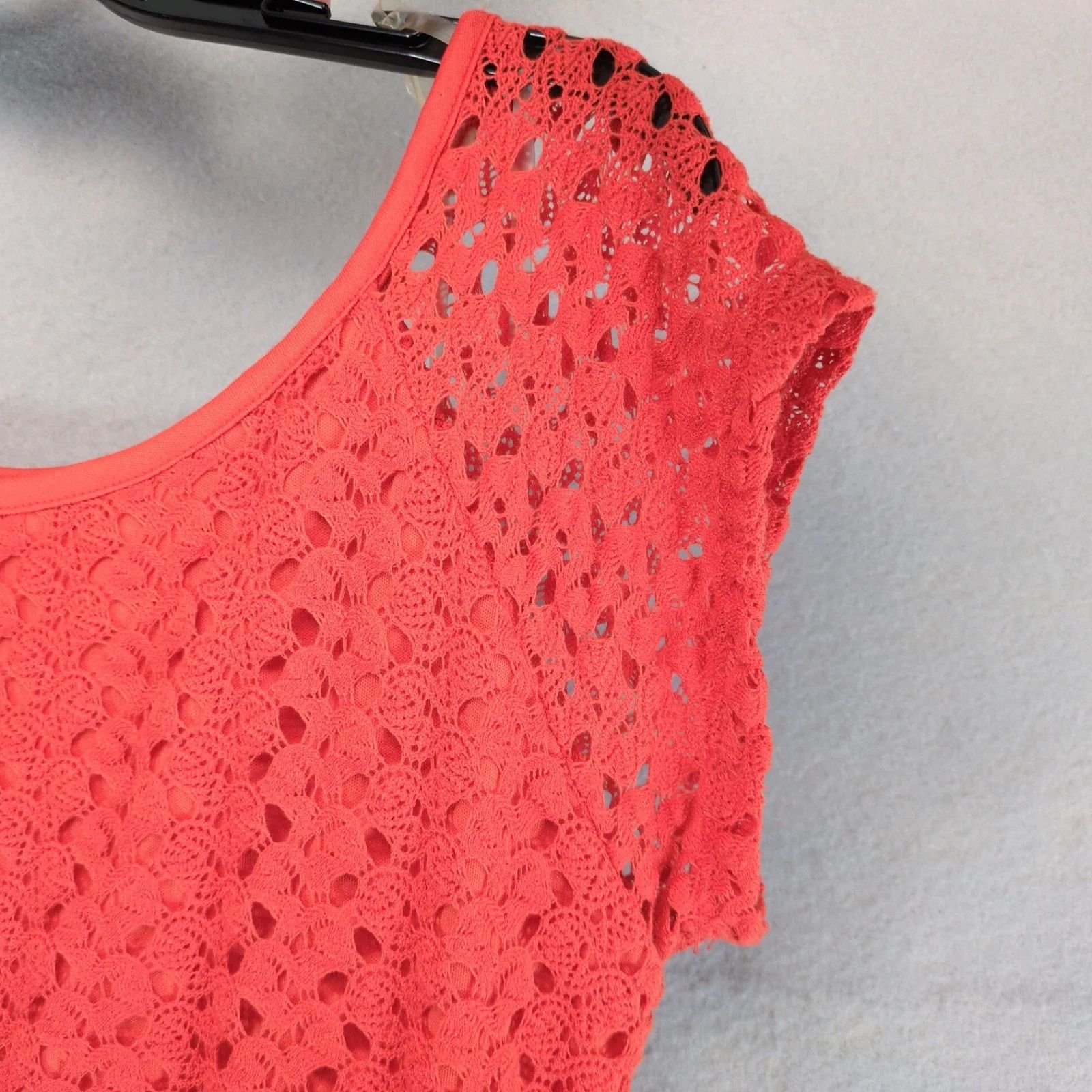 Almost Famous Almost Famous Orange Crochet Lace Skater Mini Dress, XL Size XL / US 12-14 / IT 48-50 - 10 Thumbnail