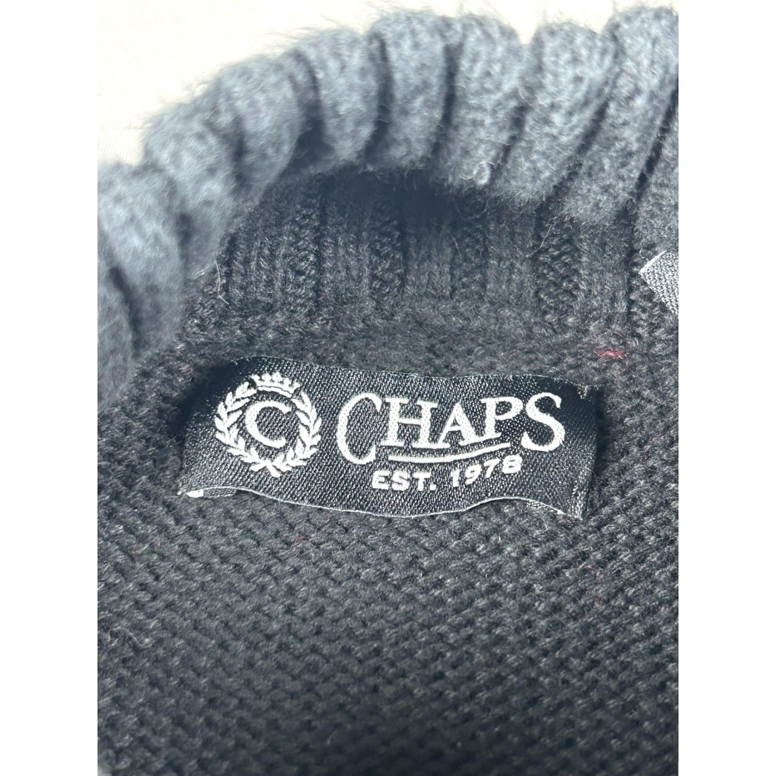 Chaps Chaps Sweater Men M Mock Neck Button Knit Fair Isle Reindeer Christmas Holiday Snow Pattern Black 100% Cotton Knit - Mens Medium Size US M / EU 48-50 / 2 - 3 Thumbnail
