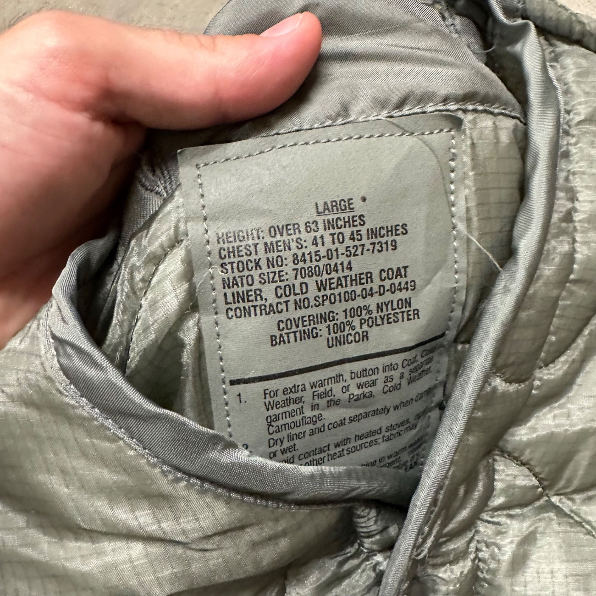 Vintage Vintage New Oldstock Military Liner Quilted Jacket Size US L / EU 52-54 / 3 - 2 Thumbnail