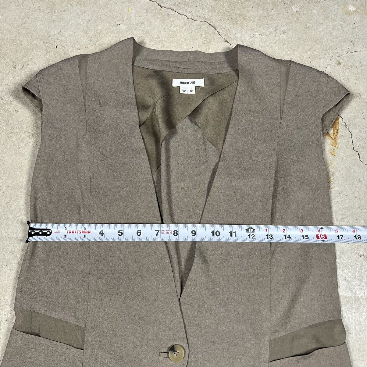 Helmut Lang Helmut Lang Women’s Sleeveless Blazer Size L / US 10 / IT 46 - 11 Thumbnail