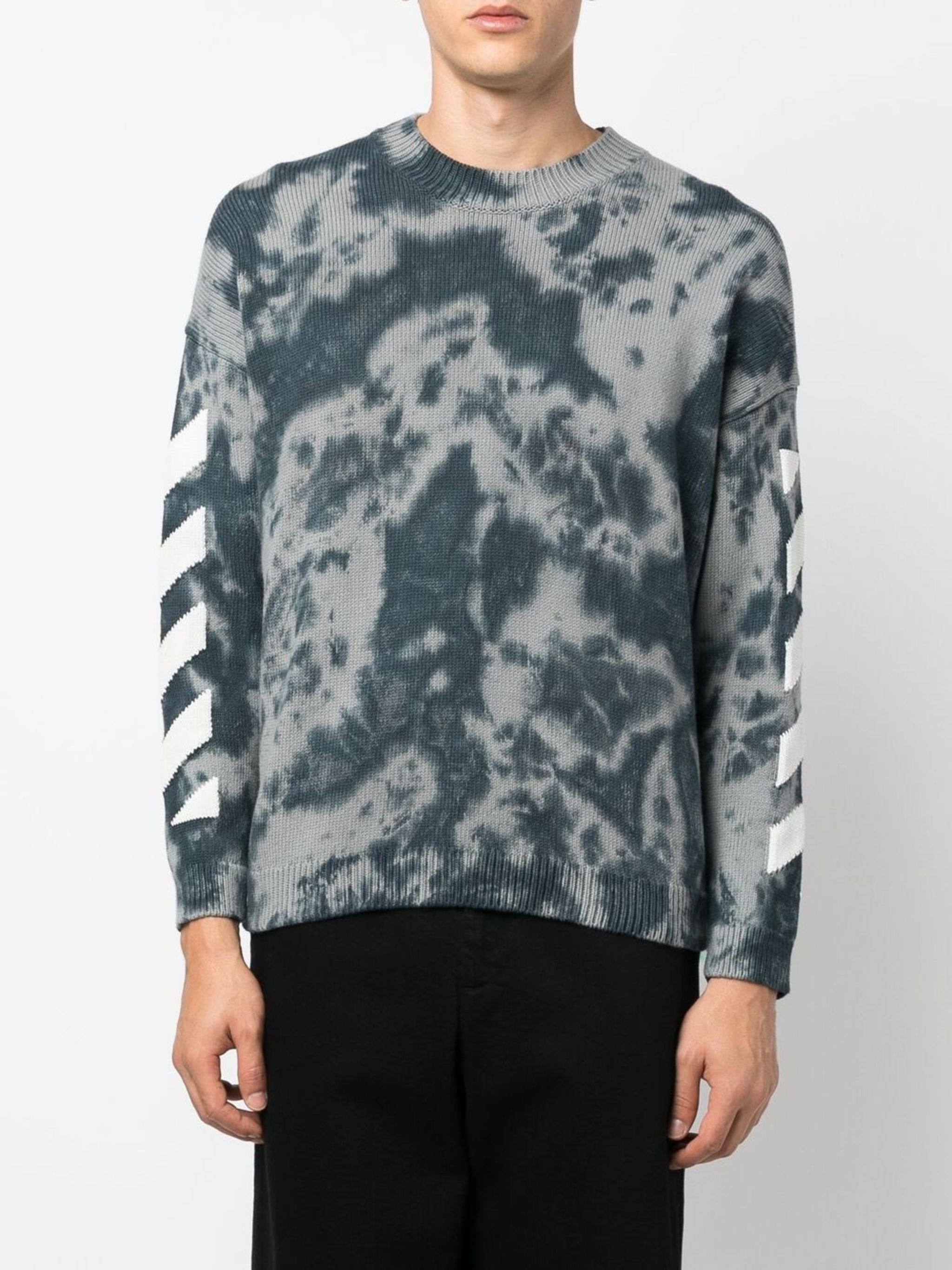 Off-White o1gr1nt1124 Diag Arrow Tie Dye Knit Crewneck Sweater Size US M / EU 48-50 / 2 - 3 Thumbnail