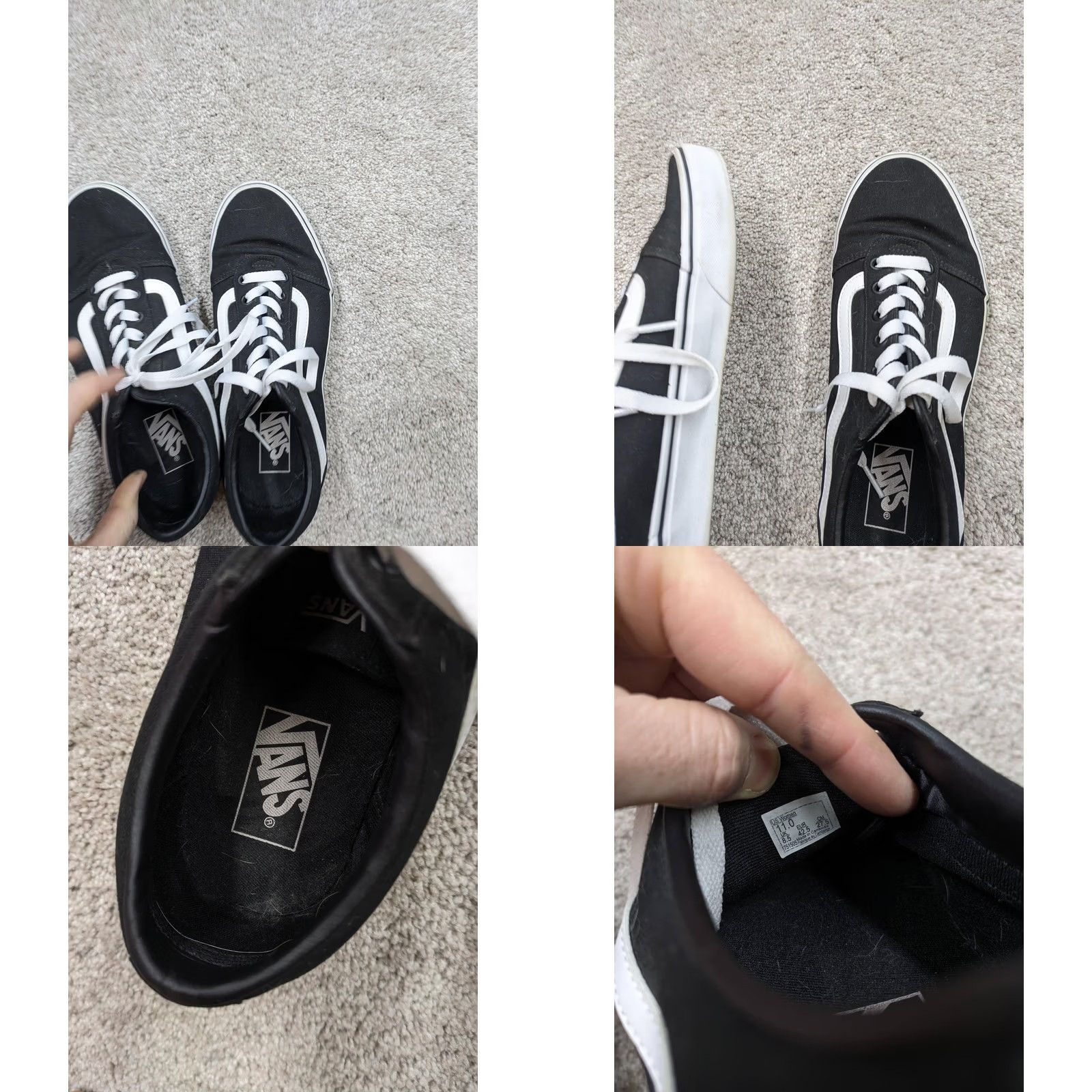 Vans VANS Old Skool Shoes Mens 10 Black Canvas Low Top Classic Skate Sneakers Size L / US 10 / IT 46 - 8 Thumbnail