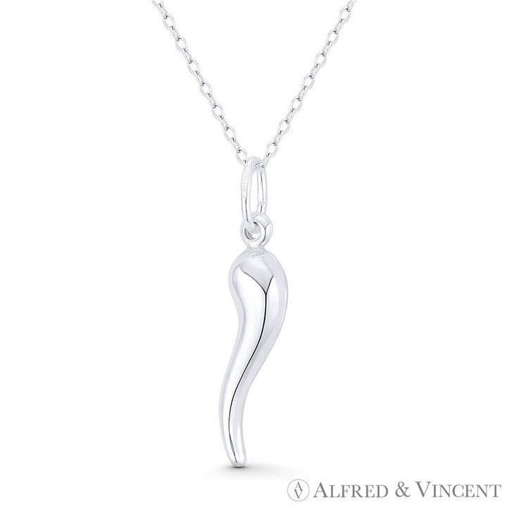 Other Italian Horn Corno Evil Eye Pendant in .925 Sterling Silver Size ONE SIZE - 1 Preview