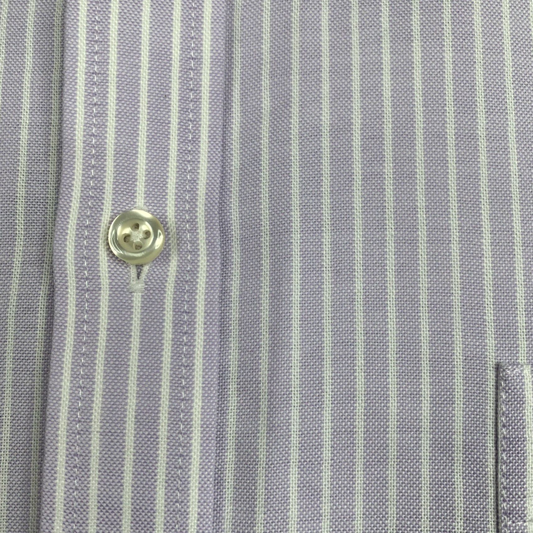 Stafford Stafford Shirt Mens 17 Wrinkle Free Purple White Stripe Button-Up Oxford Workwear Shirt Size US XL / EU 56 / 4 - 3 Thumbnail
