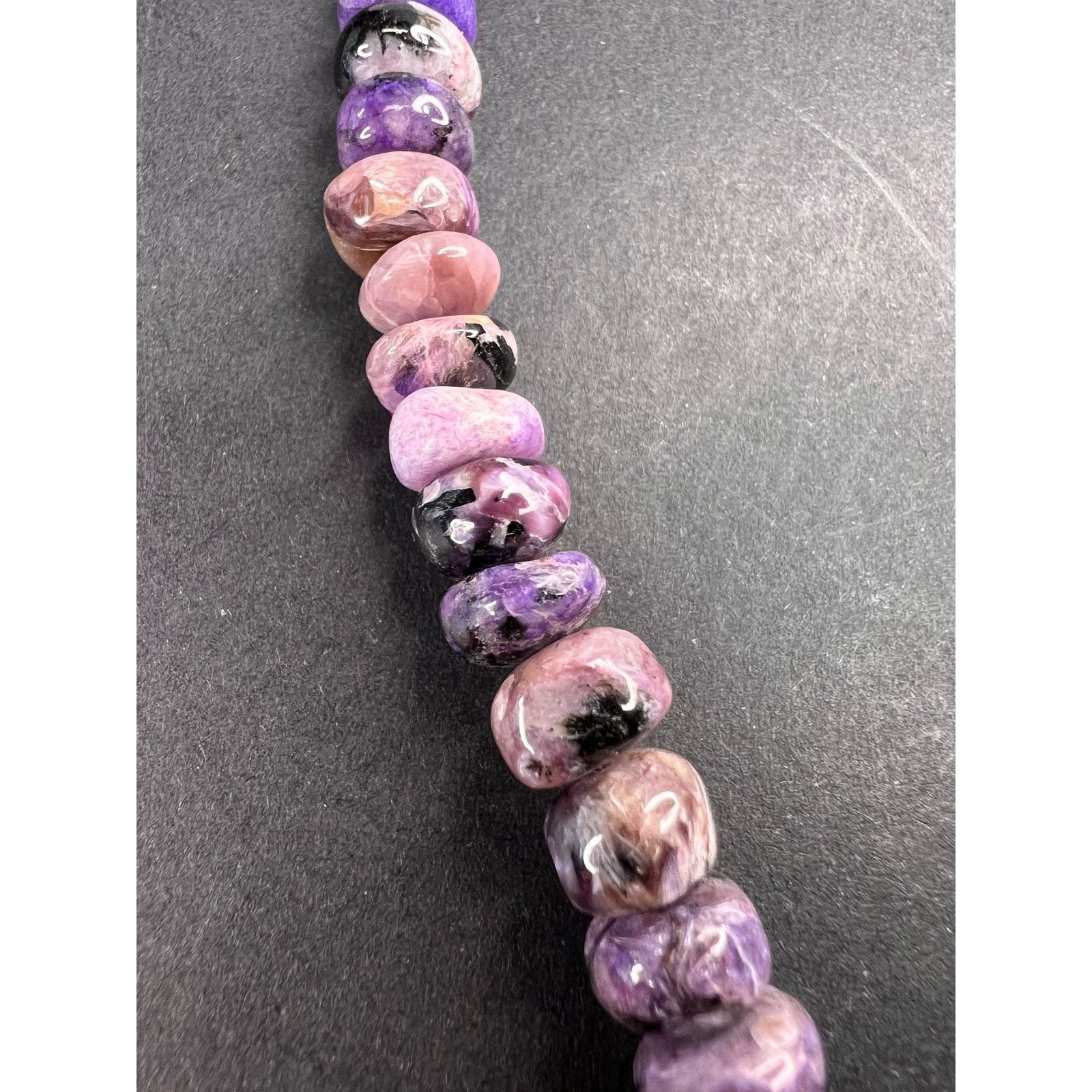 Other NEW Charoite rondelle beaded 18 inch necklace with 925 clasp Size ONE SIZE - 9 Thumbnail