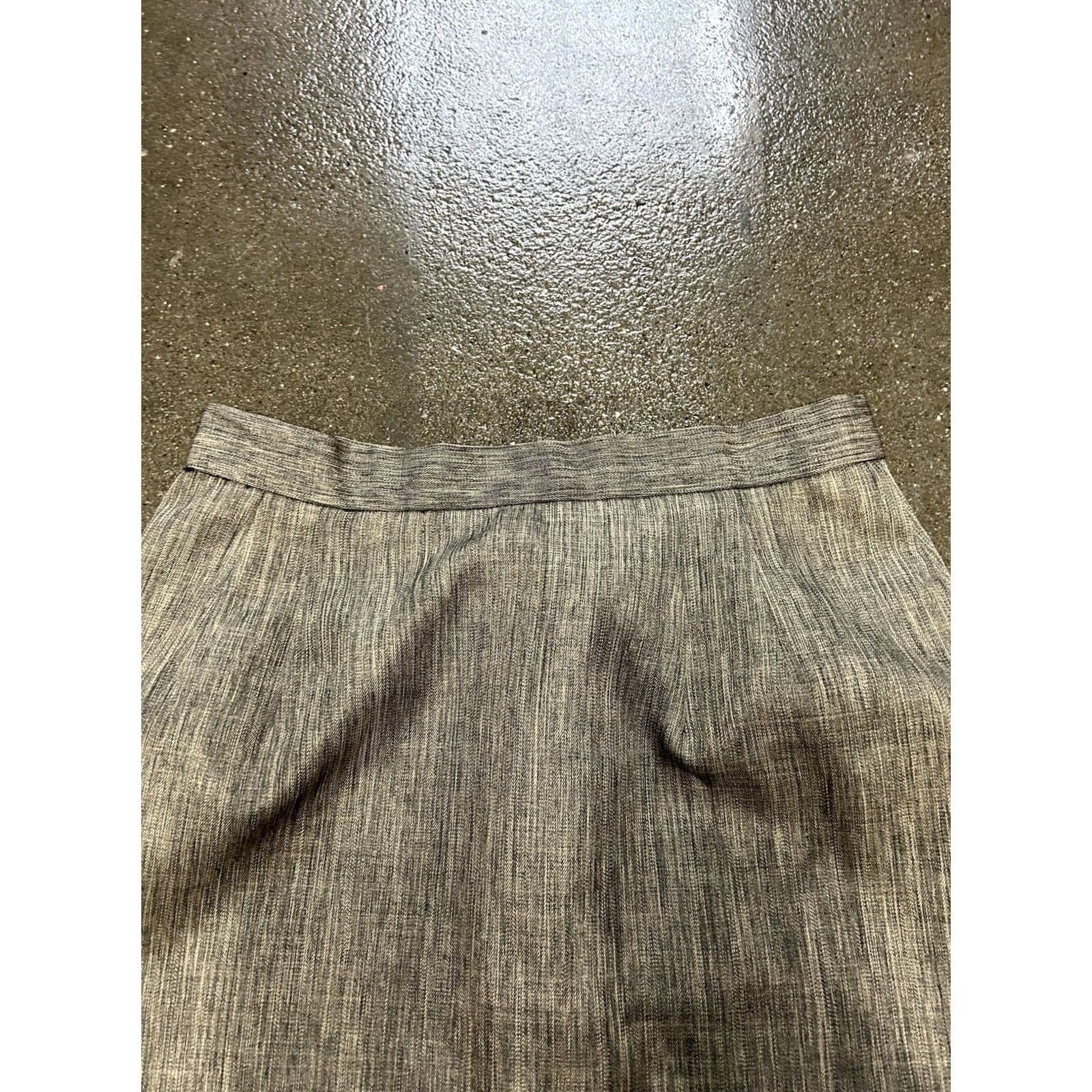 Vintage Gray Pencil Skirt Juniors 5/6 Knee Length Solid Polyester Zip Business Office Womens Size 27" / US 4 / IT 40 - 2 Thumbnail