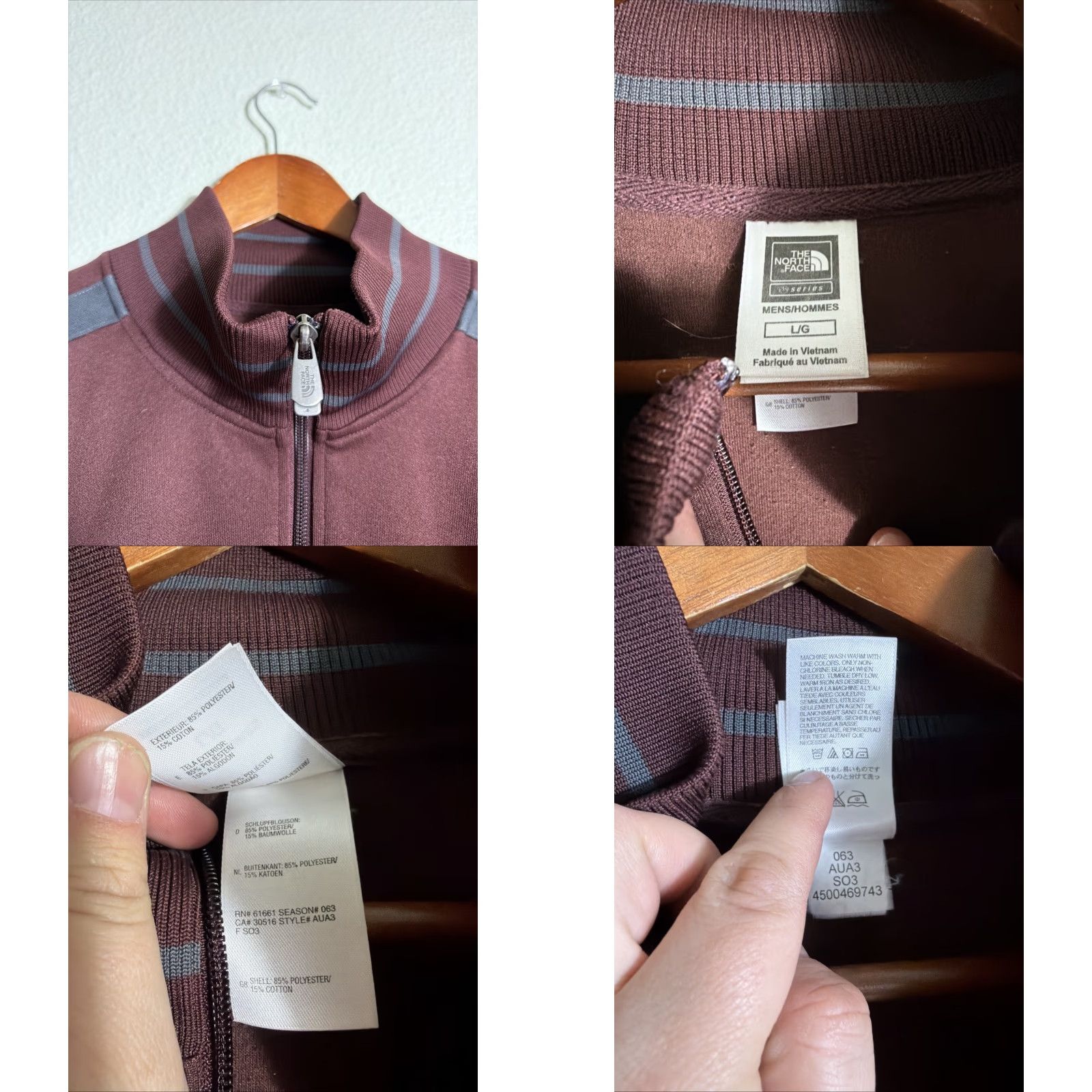 The North Face The North Face Mens Large Full Zip Track Jacket Maroon Gray Stripe Large Men Jacket The North Face Mens Full Zip Track Jacket Maroon Gray Stripe Size US L / EU 52-54 / 3 - 8 Thumbnail