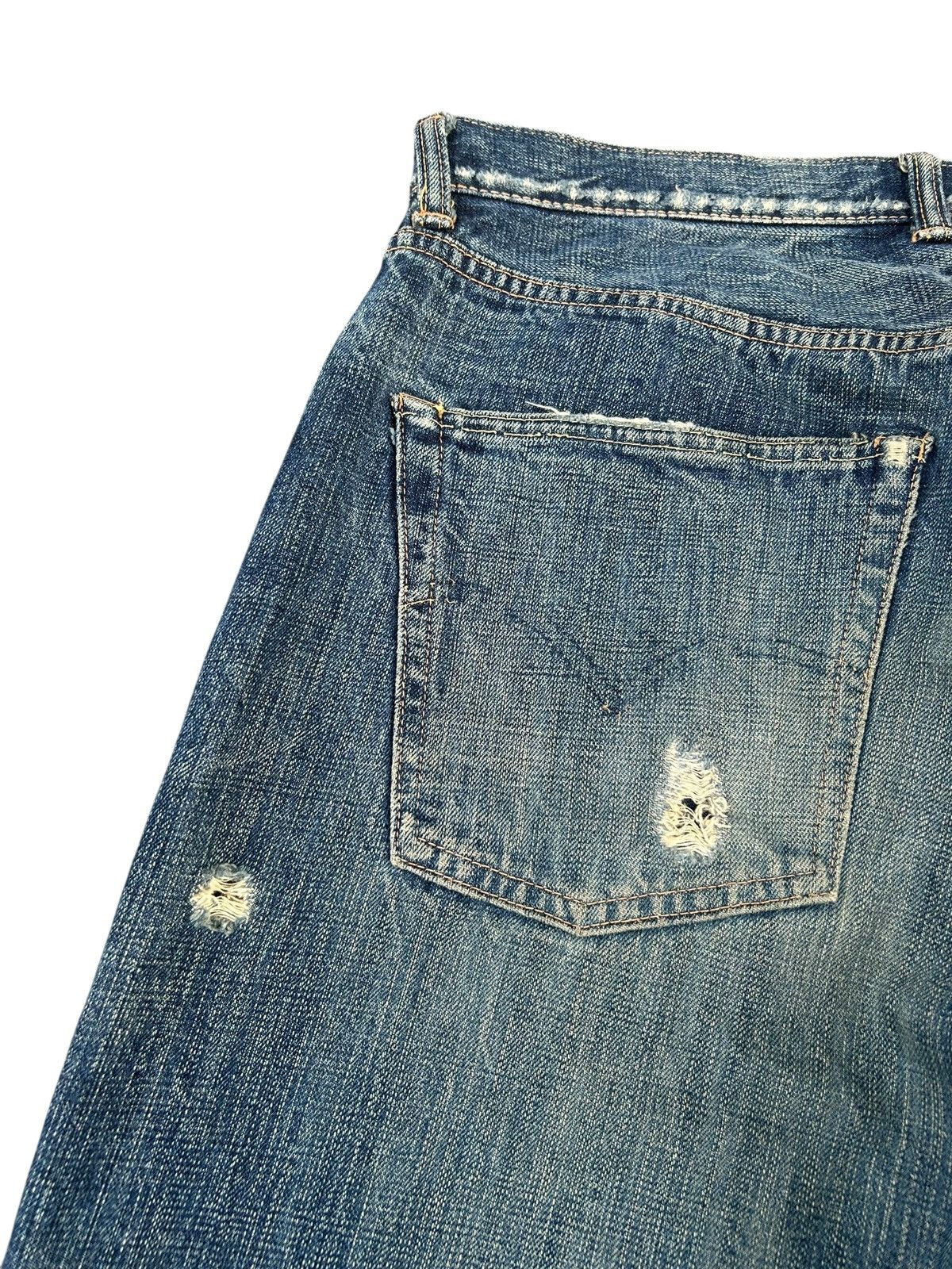 Kapital Vintage Japanese Brand Selvedge Distressed Repair Denim Jean Size US 33 - 13 Thumbnail