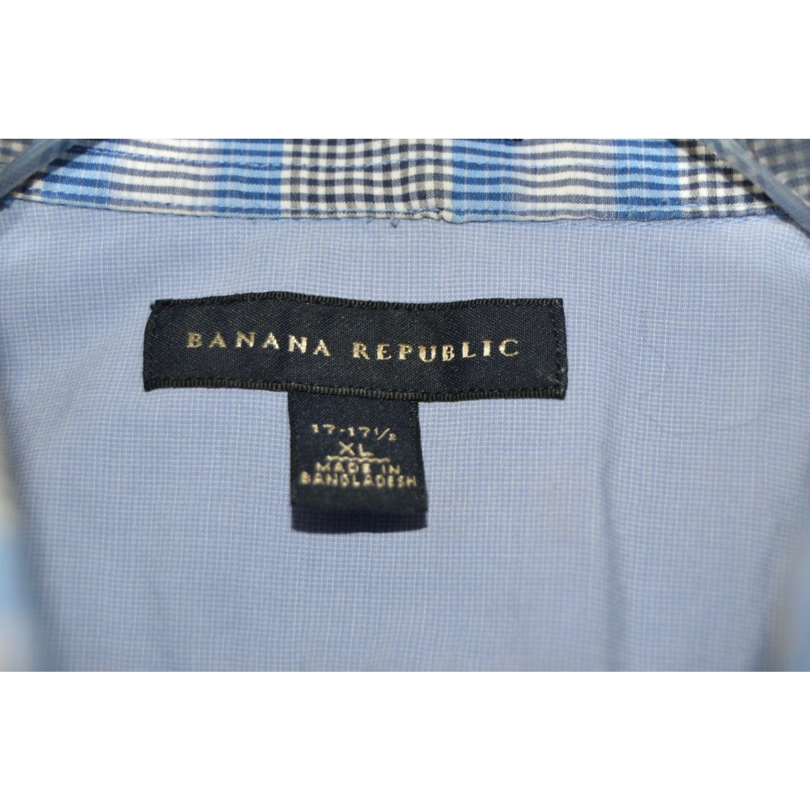 Banana Republic Banana Republic Shirt XL Blue Plaid Mens S/S Button-Up Size US XL / EU 56 / 4 - 4 Thumbnail