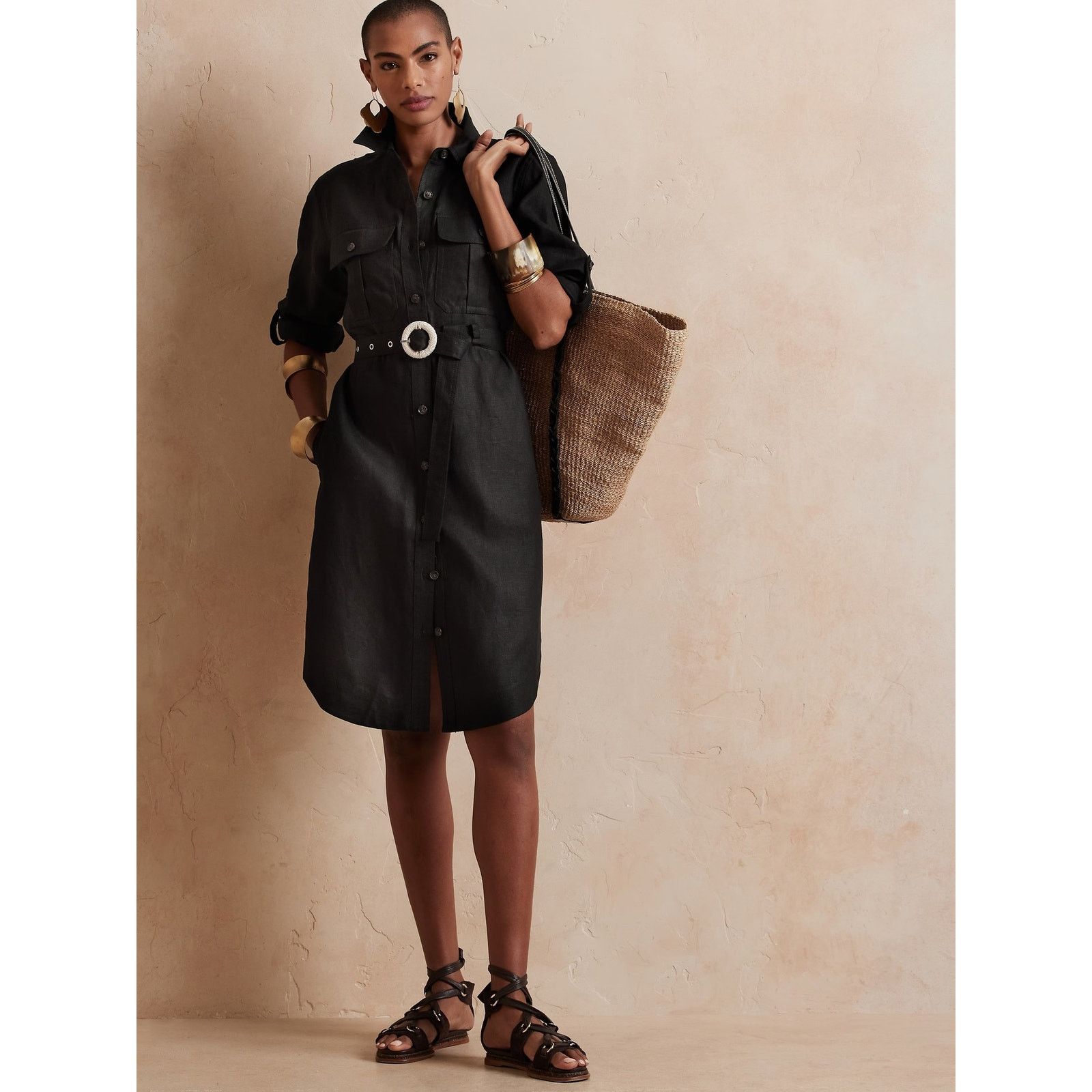 Banana Republic BANANA REPUBLIC Heritage Linen Scout Dress Black Womens SP Size S / US 4 / IT 40 - 9 Thumbnail