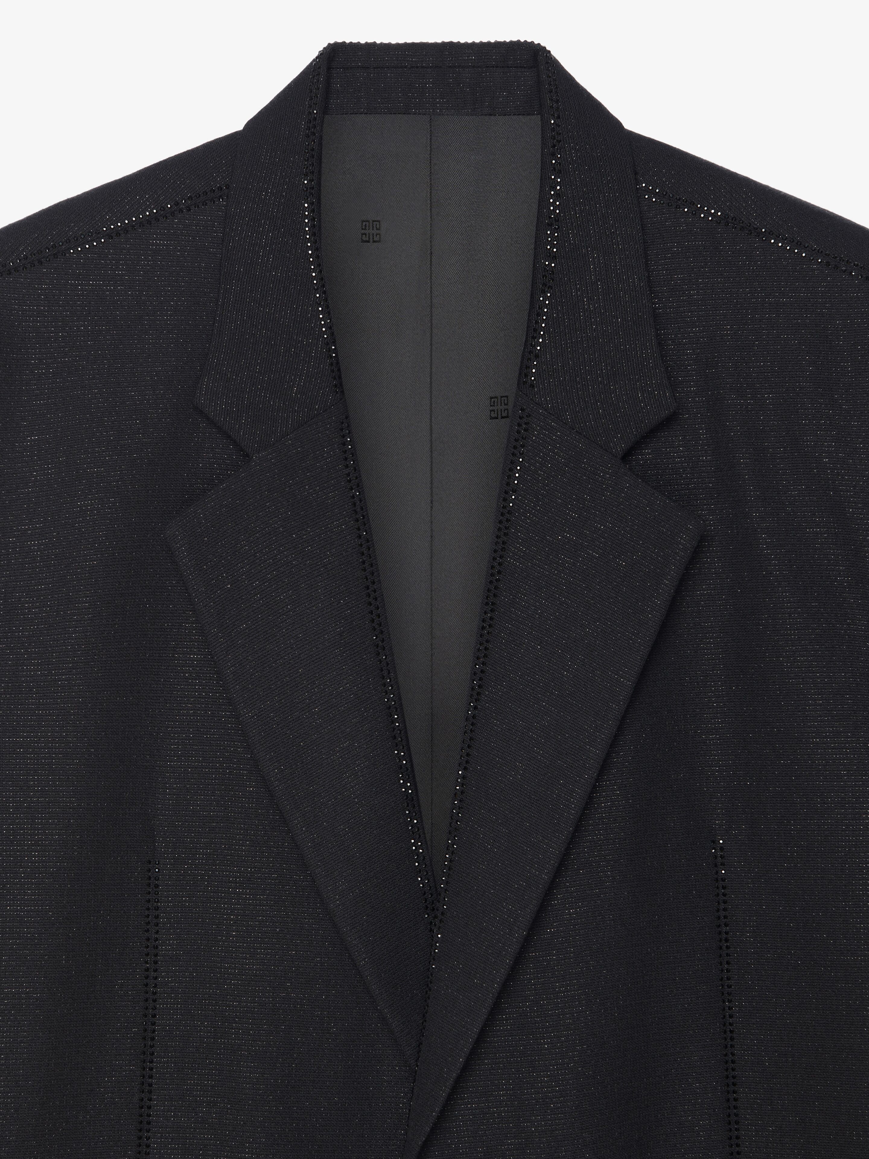 Givenchy o1w1db10925 Seams Lines Cristals Hotfix Jacket in Black Size US L / EU 52-54 / 3 - 2 Thumbnail