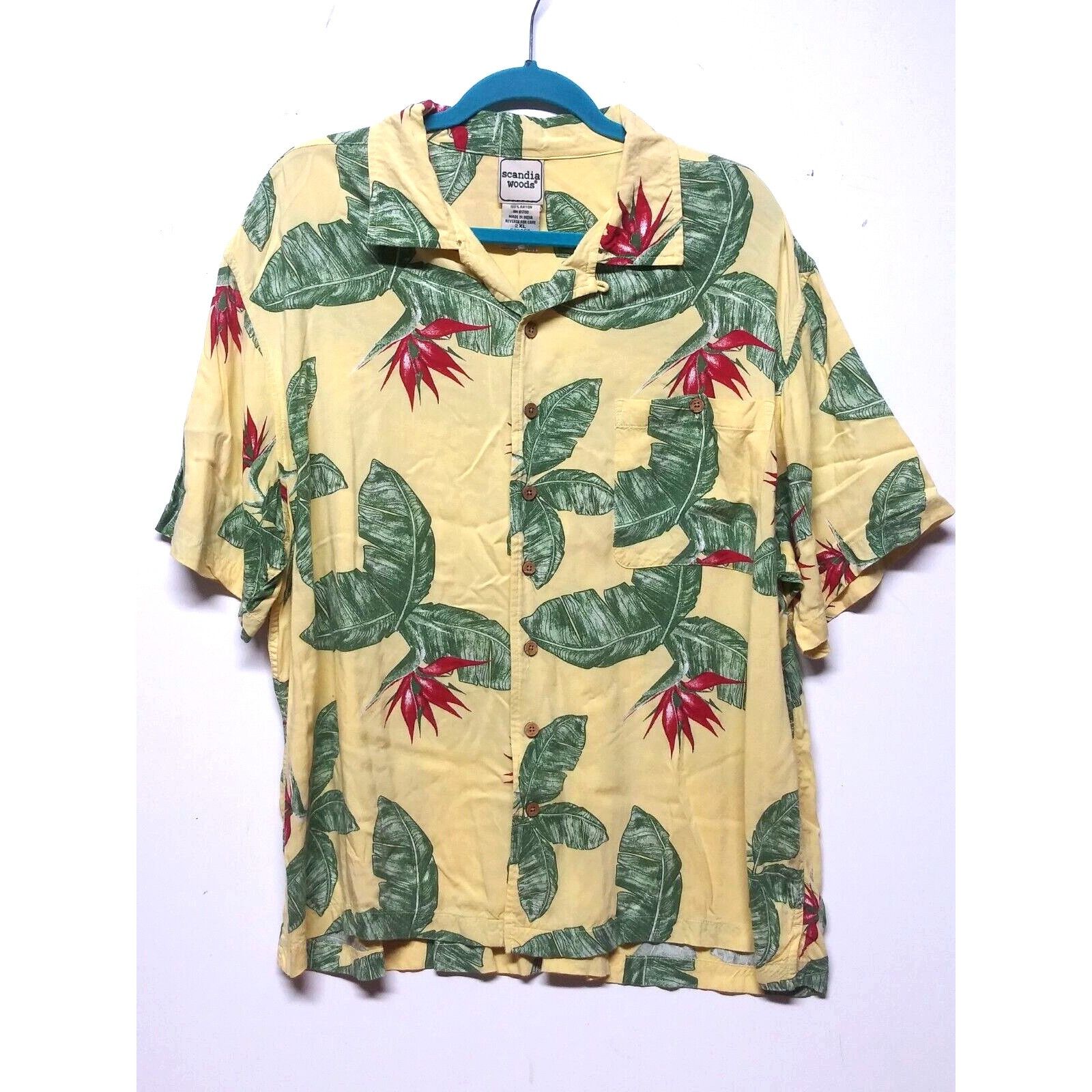 Vintage Scandia Woods Hawaiian Mens Shirt XXL Tropical BIRD OF PARAD Size US XXL / EU 58 / 5 - 3 Thumbnail