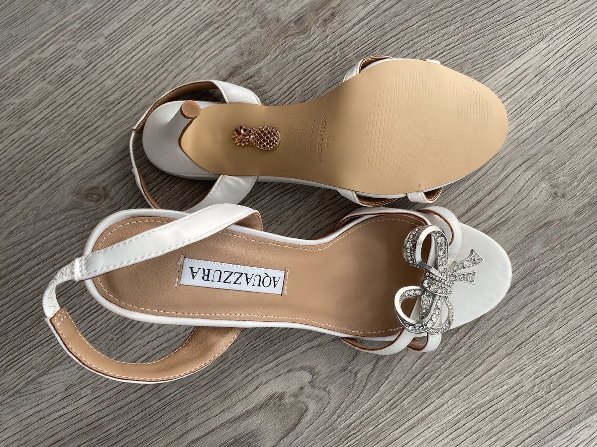 Aquazzura White Aquazurra Babe Sandals 85 heels Size US 8 / IT 38 - 6 Thumbnail