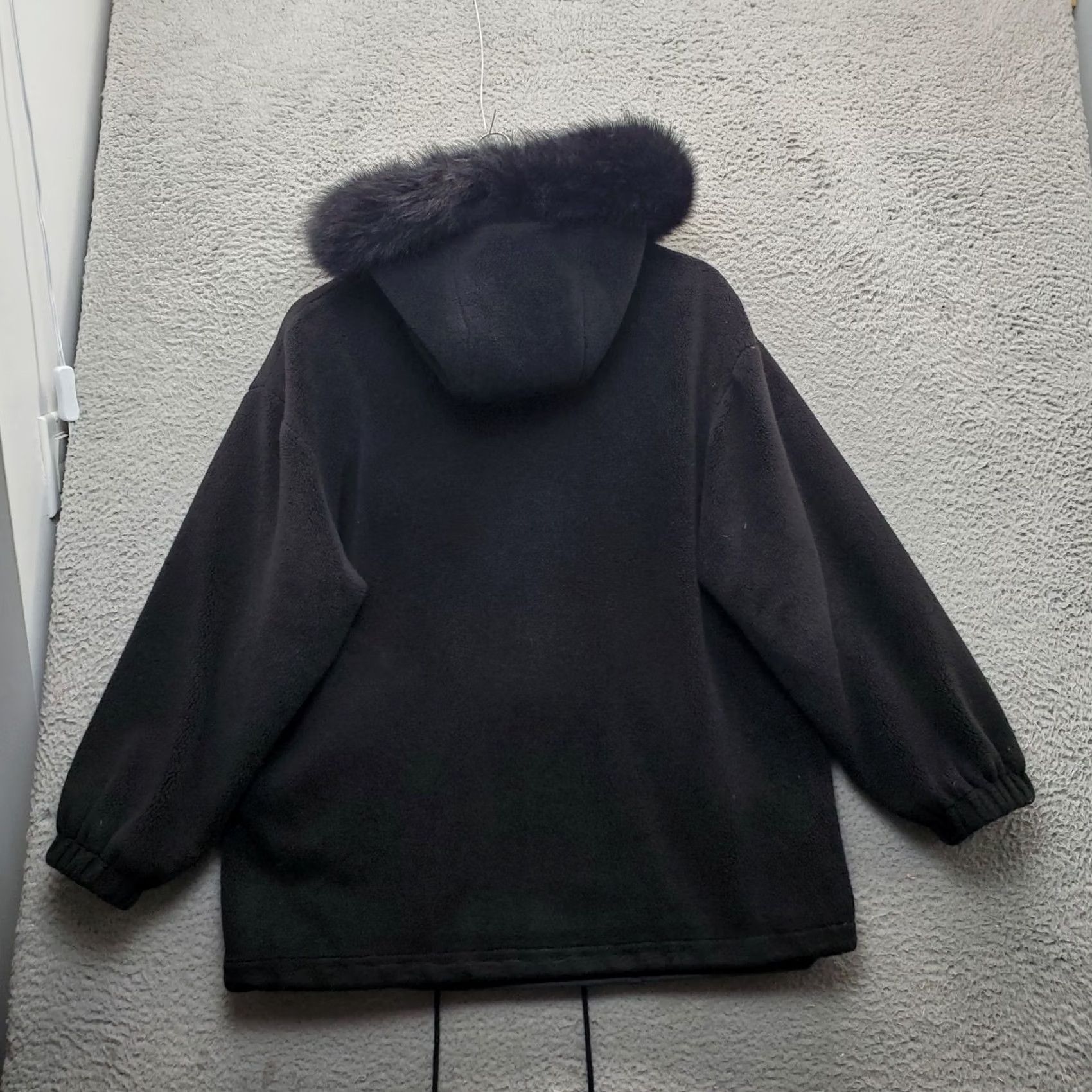 Vintage Forecaster Sport Jacket Womens Small Black Hooded Fleece Zip Pockets Size S / US 4 / IT 40 - 2 Thumbnail