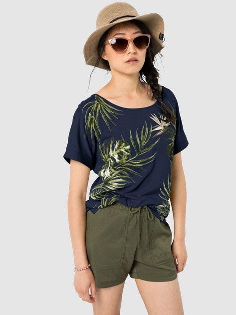 Jack Wolfskin Jack Wolfskin Womens Navy Blue SS T-Shirt Tropical Print Size M / US 6-8 / IT 42-44 - 1 Thumbnail