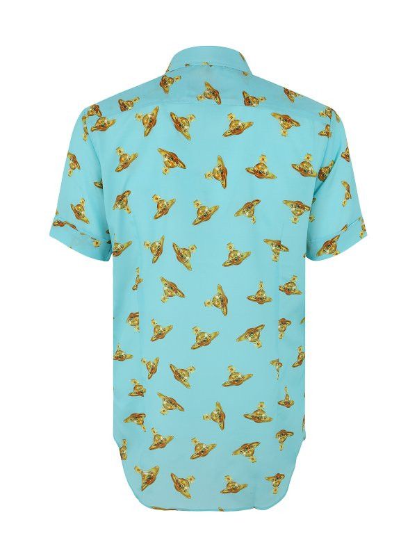 Vivienne Westwood o1y0525 Patterned Shirt in Turquoise/Yellow Size US L / EU 52-54 / 3 - 3 Thumbnail