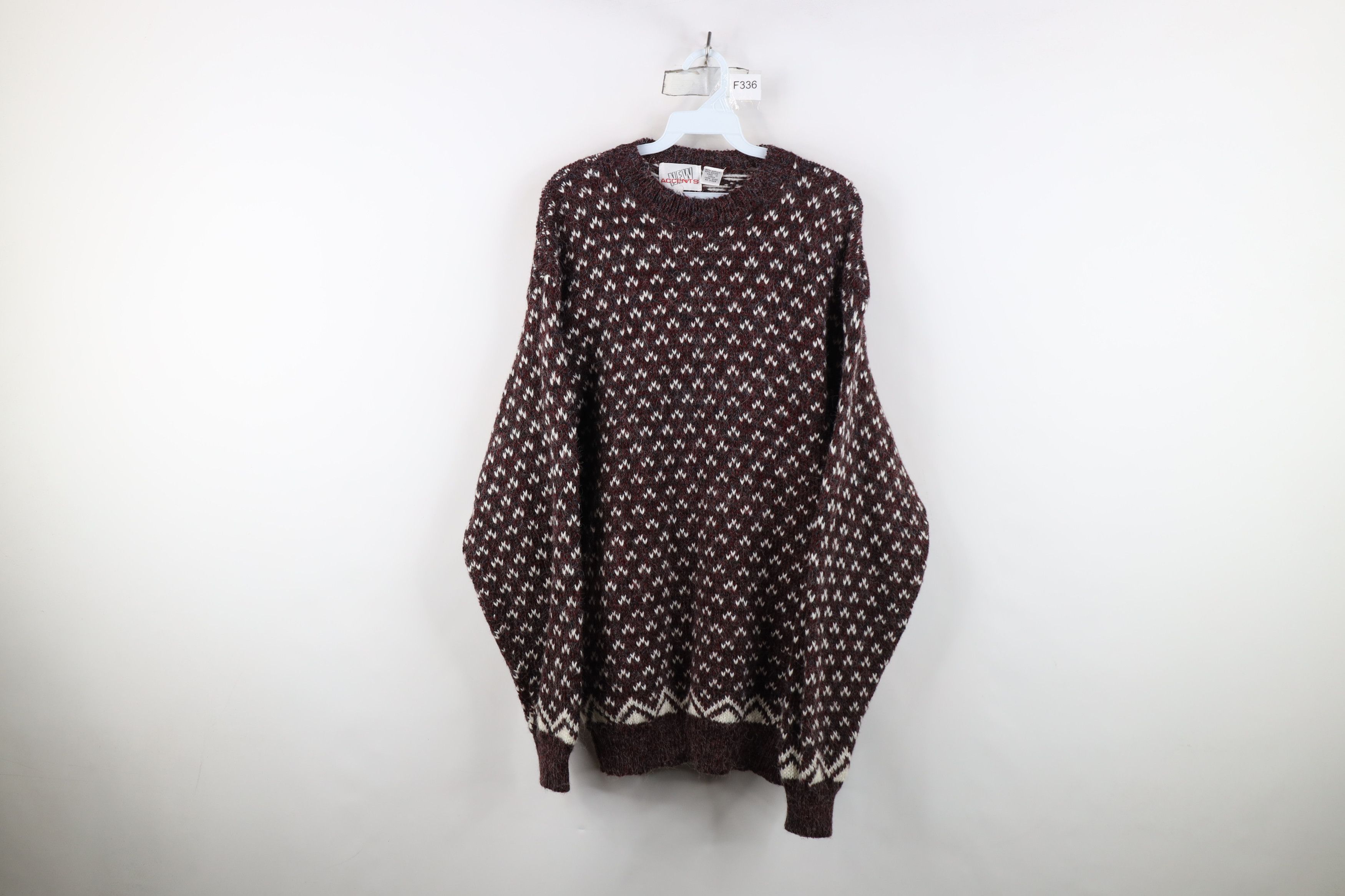 Vintage Vintage 90s Streetwear Fuzzy Shag Knit Crewneck Sweater Size US L / EU 52-54 / 3 - 1 Thumbnail
