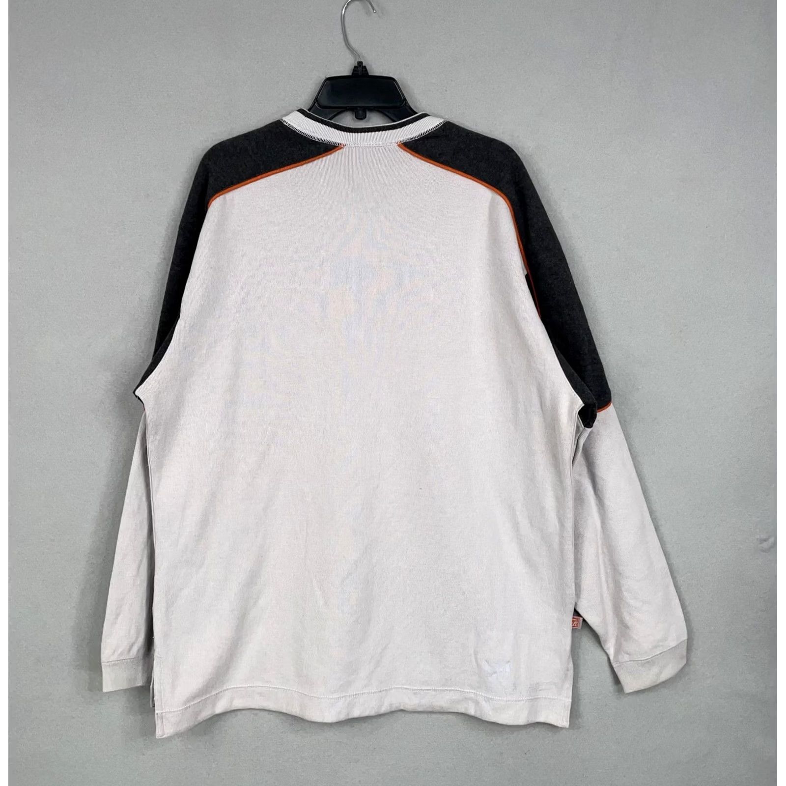 Sean John Sean John Pullover Mens XL Gray Orange Colorblock Streetwear Y2K Hip Hop Diddy Sweatshirt Crew Neck Long Sleeve Embroidered Logo 90s Mens Clothing Size US XL / EU 56 / 4 - 6 Thumbnail