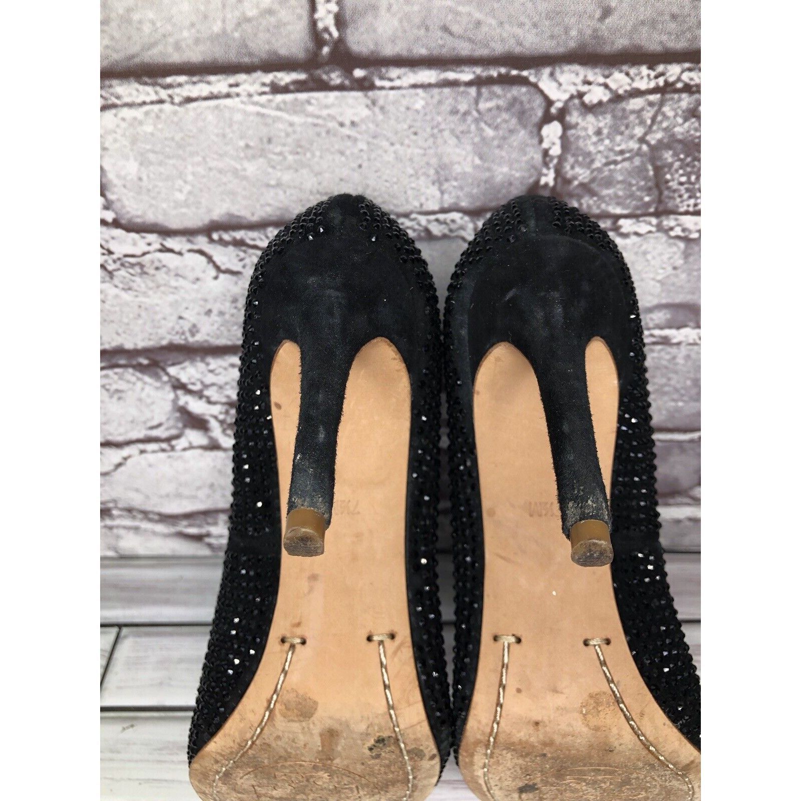 Tory Burch Tory Burch Phoenix Black Pump Rhinestone Soho Lux Suede Wome Size US 7.5 / IT 37.5 - 15 Thumbnail