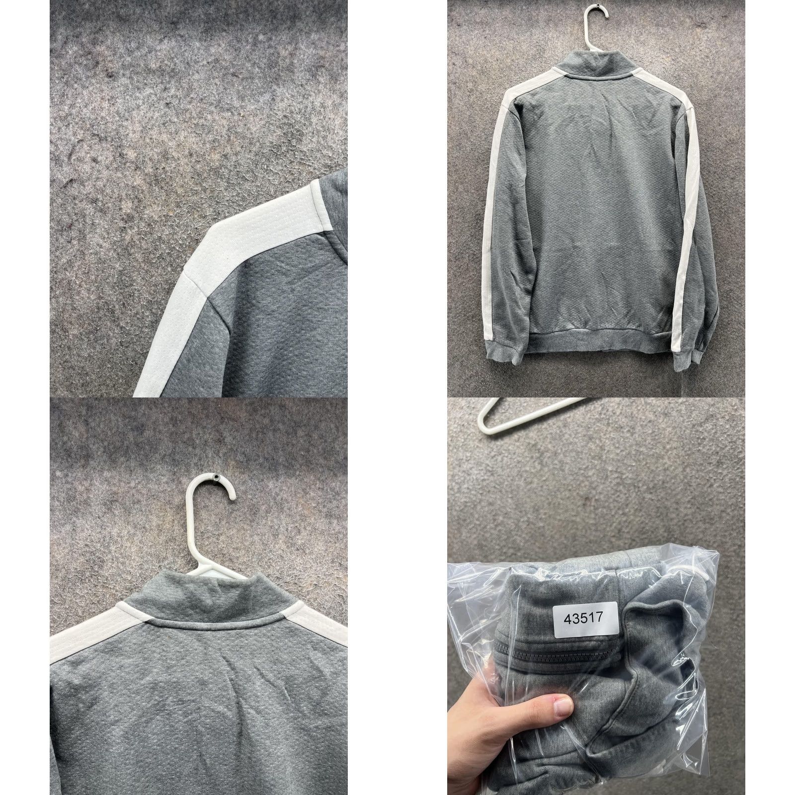 Puma Puma Fleece Jacket Mens M Gray White Full Zip Stand Collar Athletic Track Jacket Mens Regular Fit Short Sleeve: N/A Size US M / EU 48-50 / 2 - 8 Thumbnail