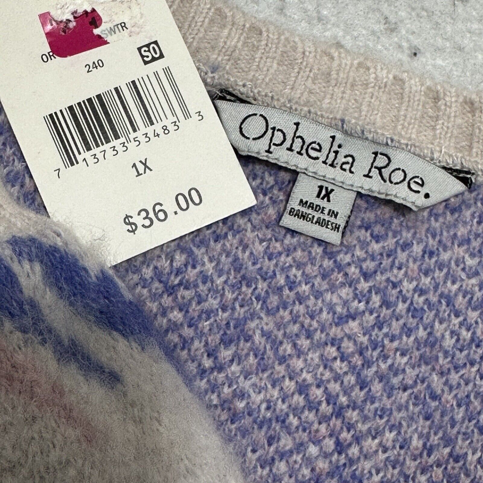 Other Ophelia Roe 1X Crewneck Pullover Sweater Heavyweight Pastel Size XL / US 12-14 / IT 48-50 - 3 Thumbnail
