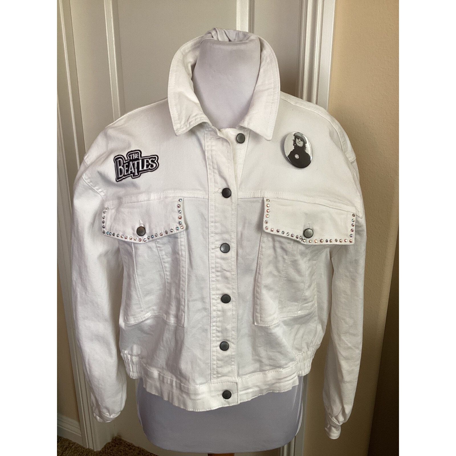 Other THE BEATLES SGT PEPPER RHINESTONE DENIM MOTO TRUCKER JACKET Size L / US 10 / IT 46 - 5 Thumbnail