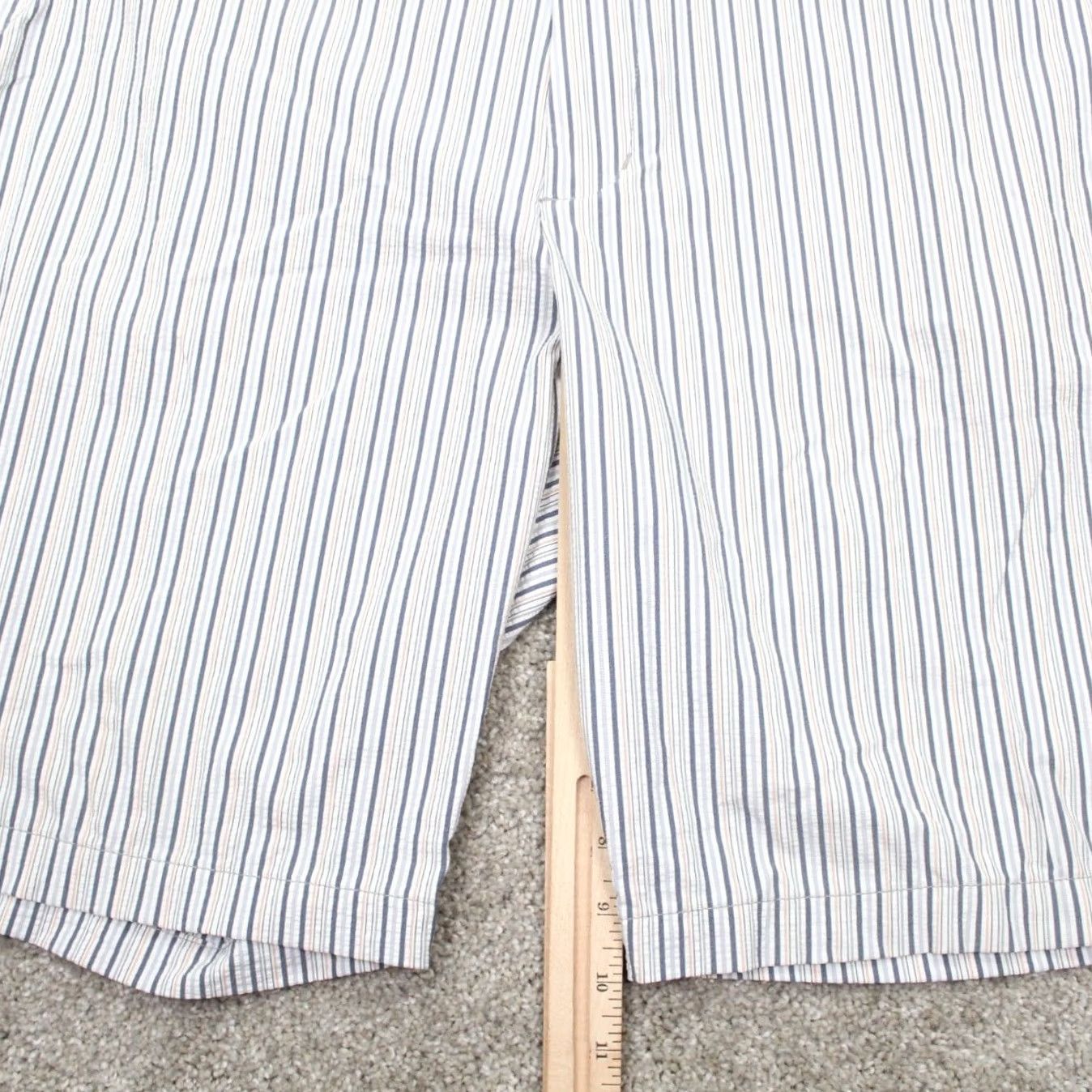 Tommy Bahama Tommy Bahama Seersucker Shorts Men 42 White/Blue/Orange Nylon Stretch 10" inseam Size US 42 / EU 58 - 3 Thumbnail