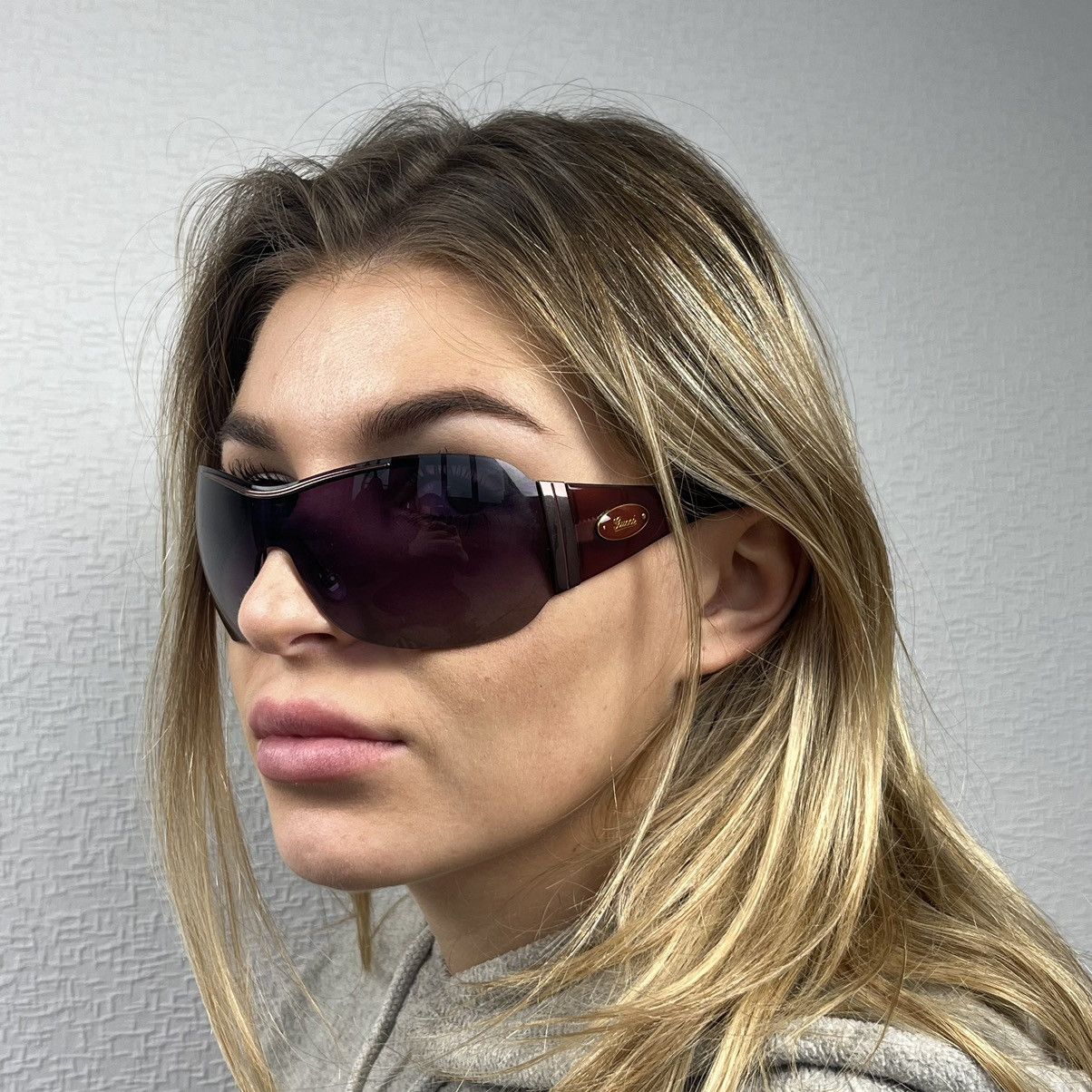 Gucci VINTAGE GUCCI MASK / SHIELD SUNGLASSES WITH LOGO UNISEX Size ONE SIZE - 2 Thumbnail