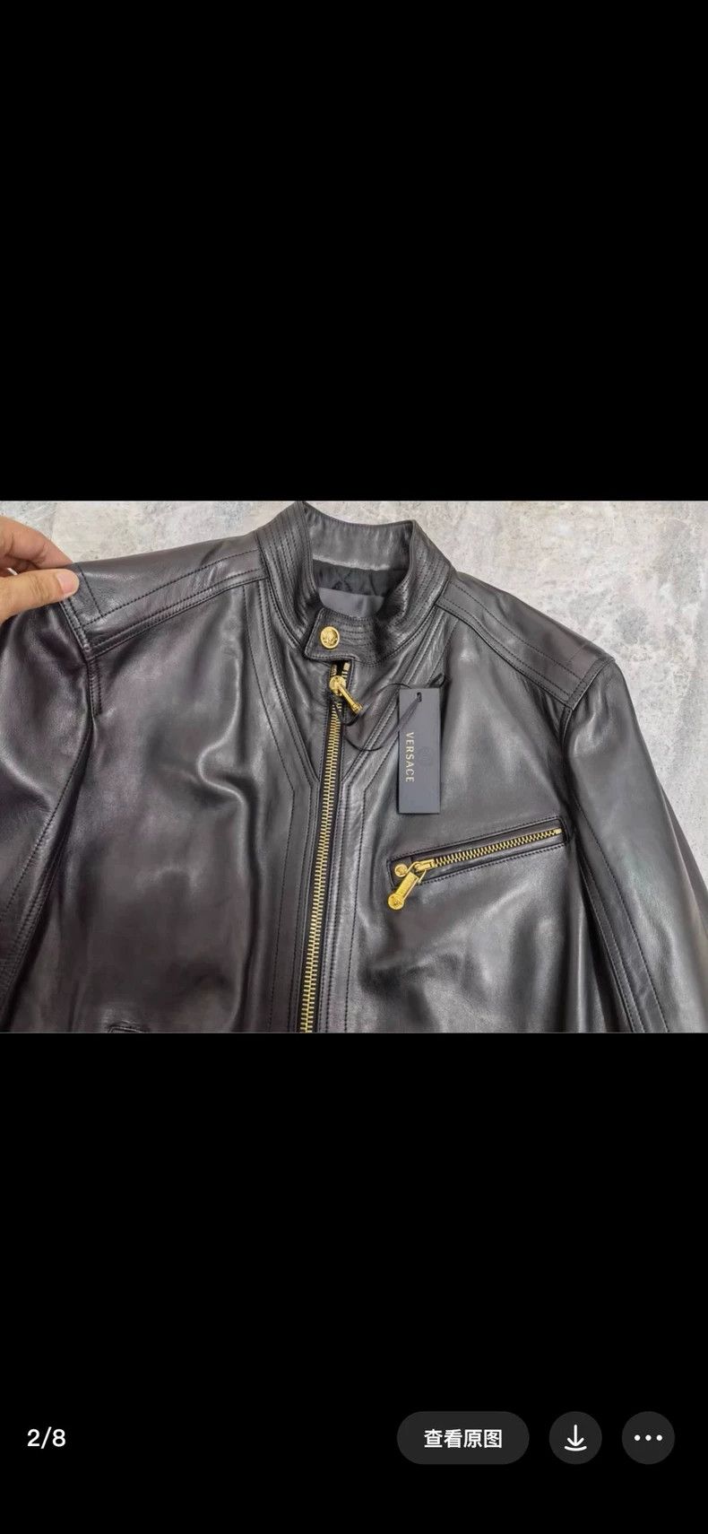 Versace Versace Padded locomotive leather jacket Size US S / EU 44-46 / 1 - 5 Thumbnail