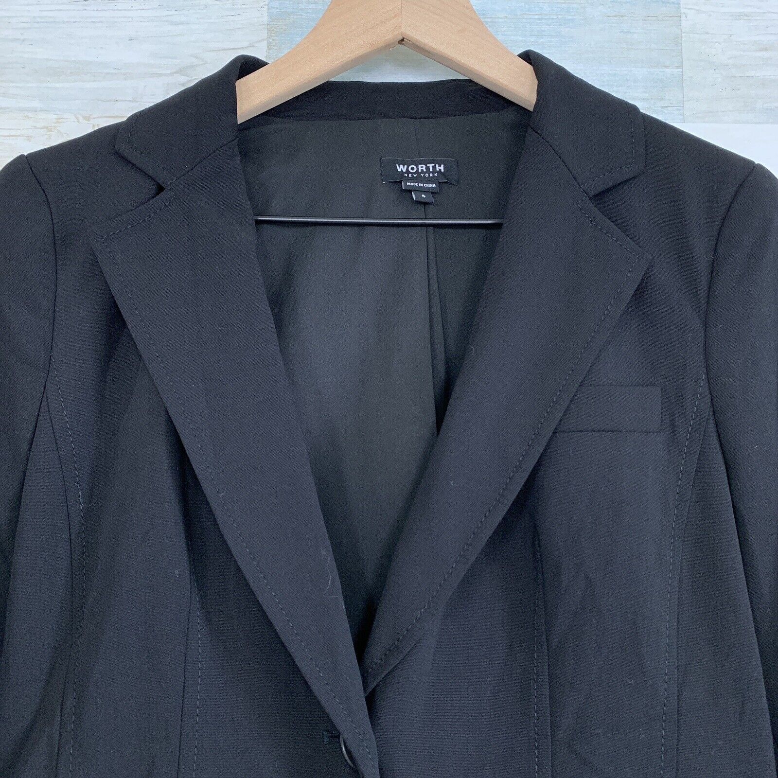 Other Worth Wool Ruffle Blazer Jacket Black Ruffle Hem Cropped 4 Size S / US 4 / IT 40 - 2 Thumbnail