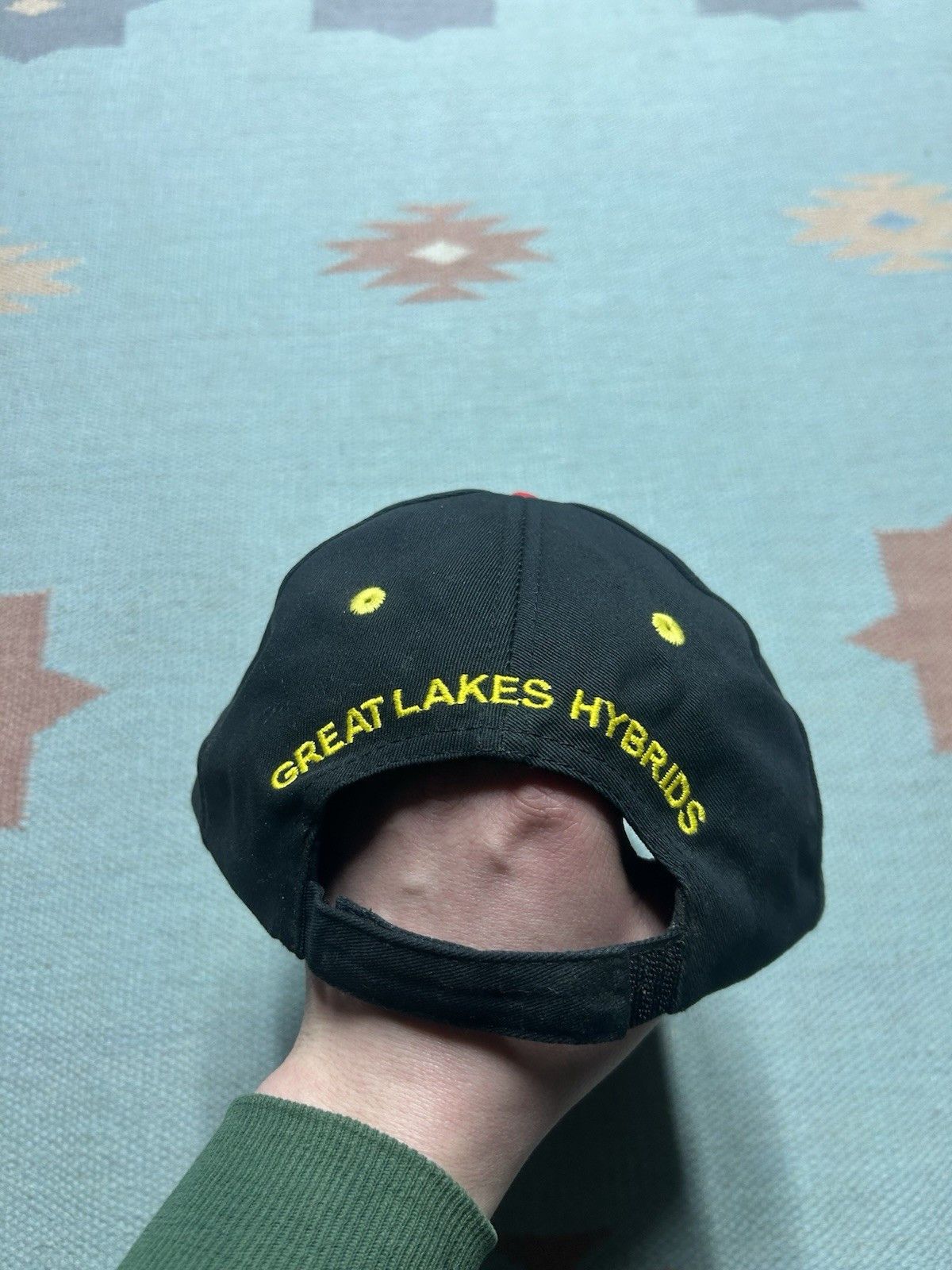Vintage Great Lakes hybrids strapback hat farm feed black red yellow Size ONE SIZE - 5 Thumbnail