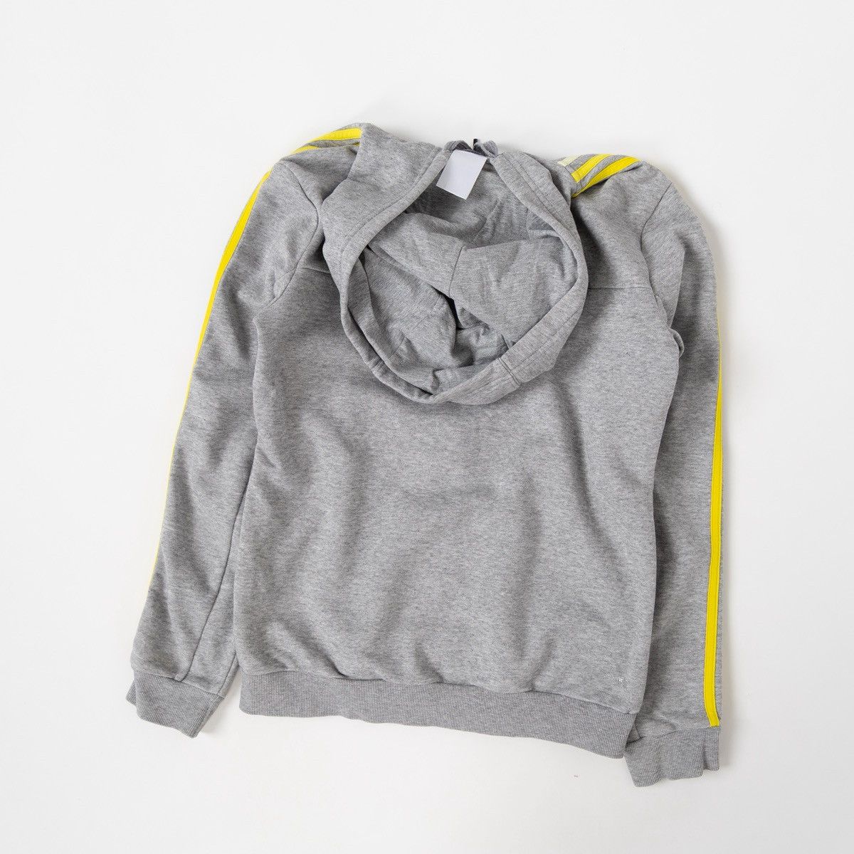 Adidas Adidas Performance Womens Gray Zip Hoodie 3-Stripes Yellow Size S / US 4 / IT 40 - 3 Thumbnail