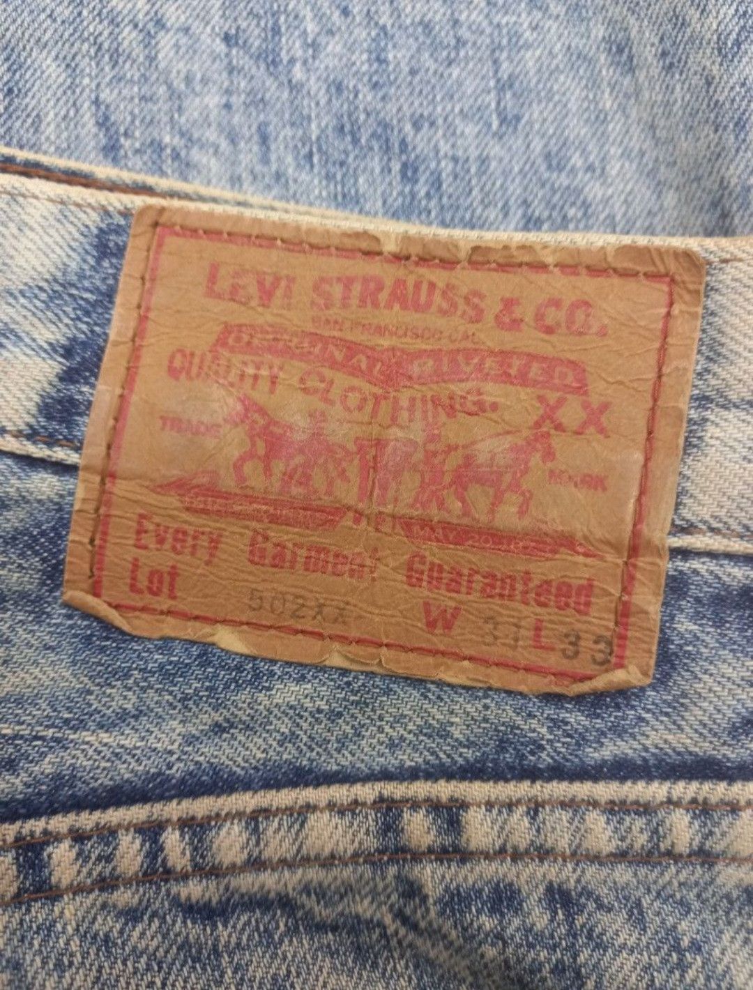 Levi's × Levi's Vintage Clothing Levis Big E 502 Acid Wash Selvedge Jeans Size US 31 - 4 Thumbnail
