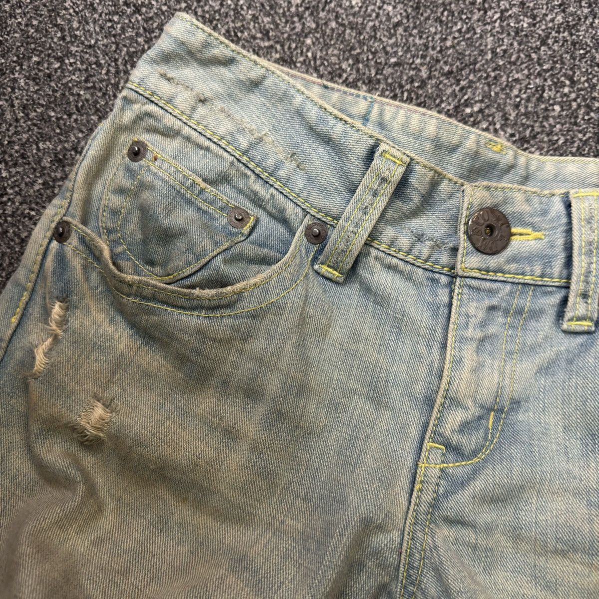 Miss Sixty 🔥🇯🇵 Japanese Flared Cocolulu Destroyed Distressed Denim Size 30" / US 8 / IT 44 - 13 Thumbnail