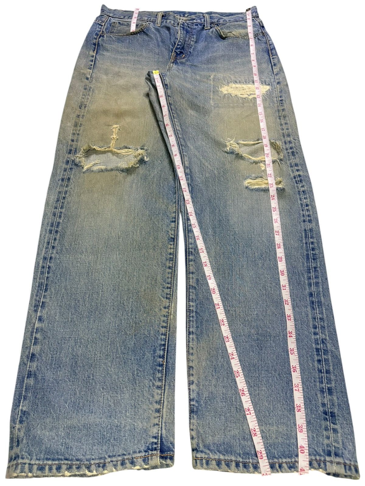 WHIZ LIMITED Vintage Japanese Brand Selvedge Mud Wash Distress Baggy Jean Size US 32 / EU 48 - 14 Thumbnail