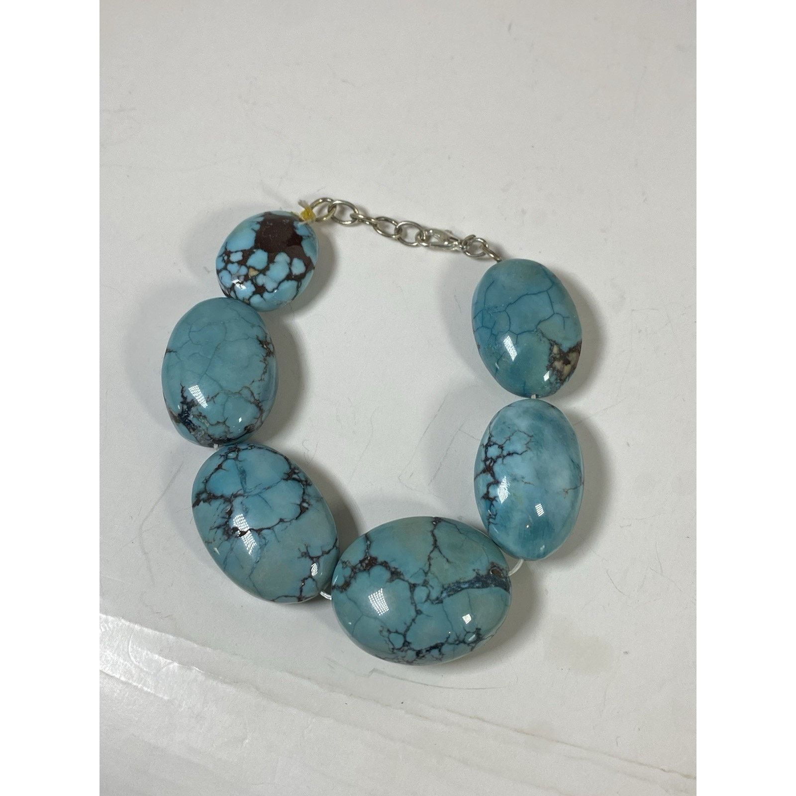 Other Natural Turquoise Oval Nugget Bead Bracelet Size ONE SIZE - 2 Thumbnail