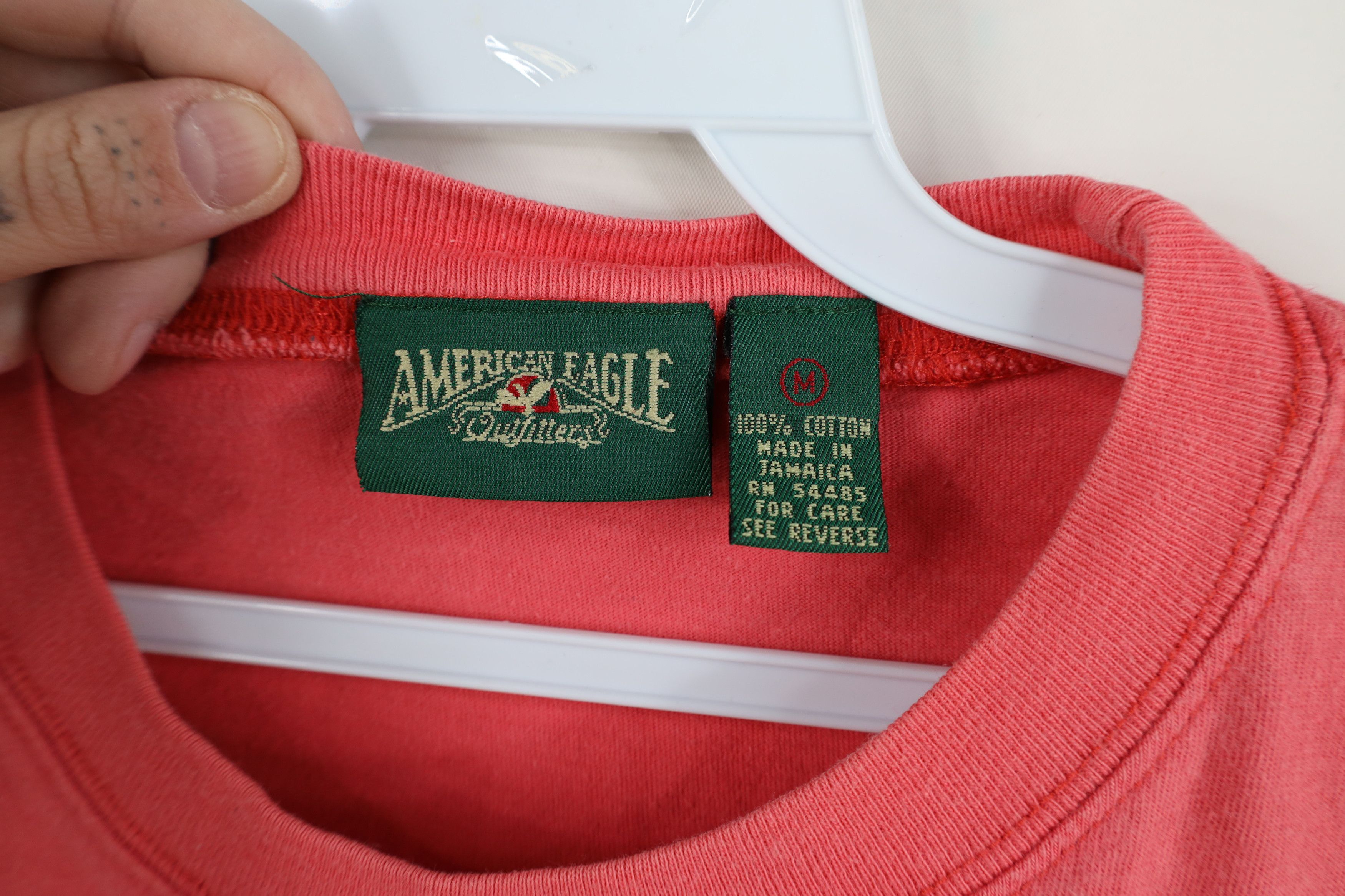 American Eagle Outfitters Vintage 90s American Eagle Outfitters Cotton T-Shirt Pink Size US M / EU 48-50 / 2 - 7 Thumbnail
