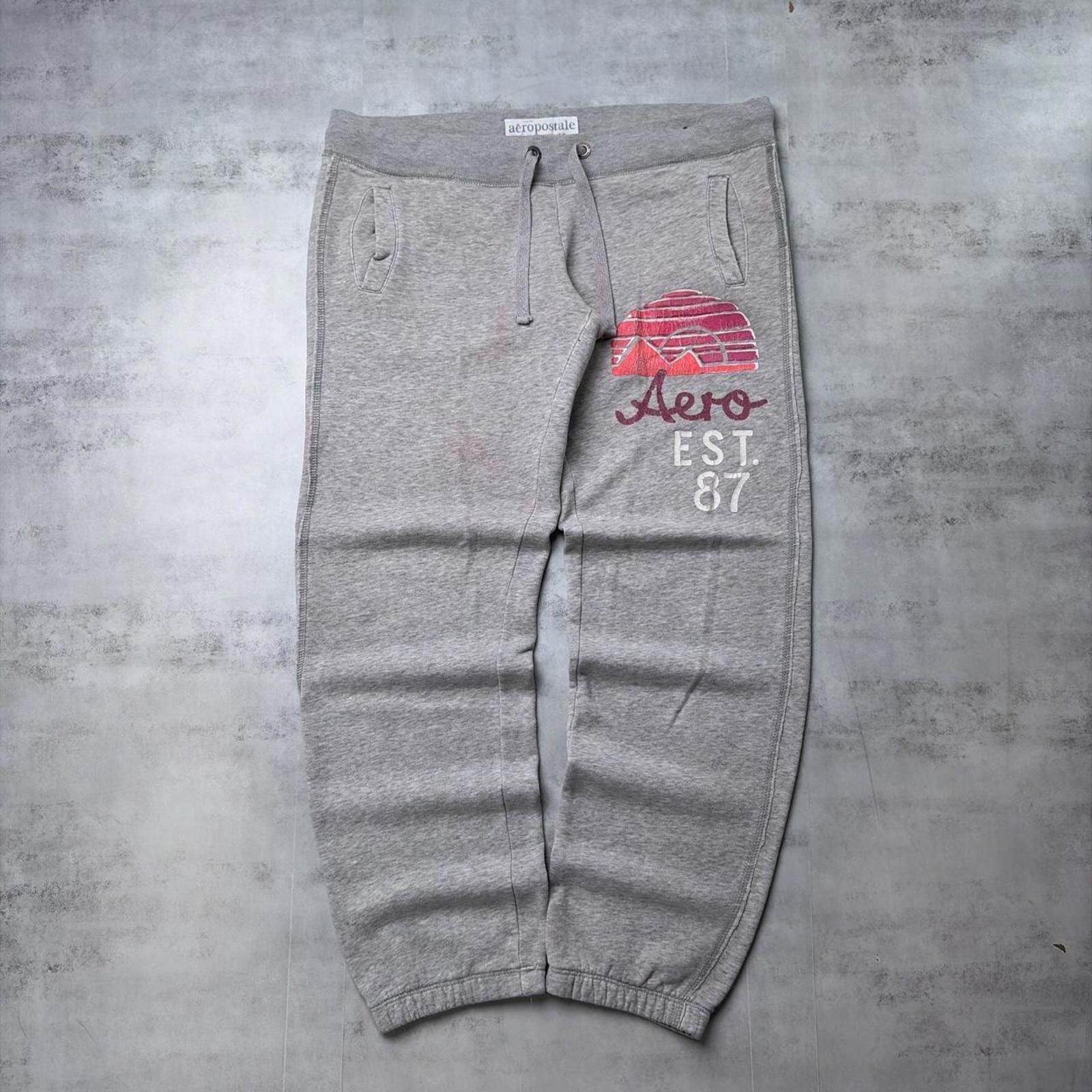 Aeropostale Y2K Aeropostale Grunge Baggy Cuffed Distressed Sweatpants Size 28" / US 6 / IT 42 - 1 Thumbnail
