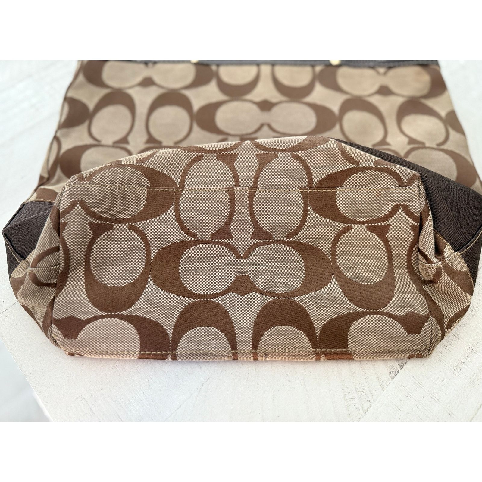 Coach Coach 10125 Brown Signature Stripe Tote Bag Size ONE SIZE - 4 Thumbnail