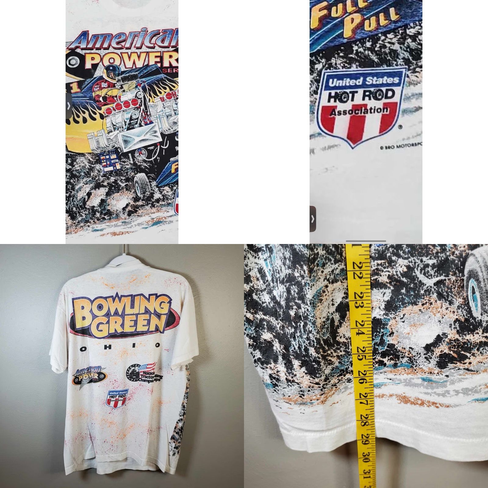 Vintage VINTAGE American Power Tractor Pull T Shirt Single Stitch AOP Bowling Green 90s RARE Size US XL / EU 56 / 4 - 8 Thumbnail