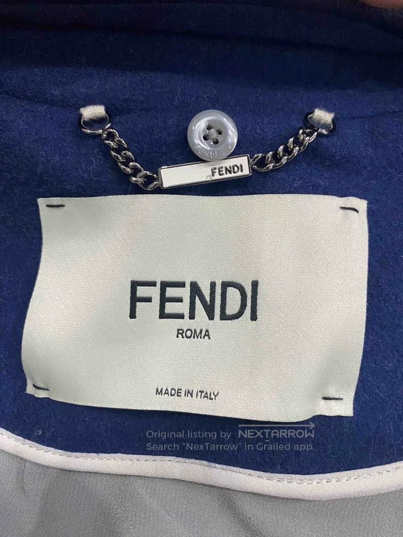 Fendi Fendi Long coat with blue fox fur collar Size XS / US 0-2 / IT 36-38 - 3 Thumbnail