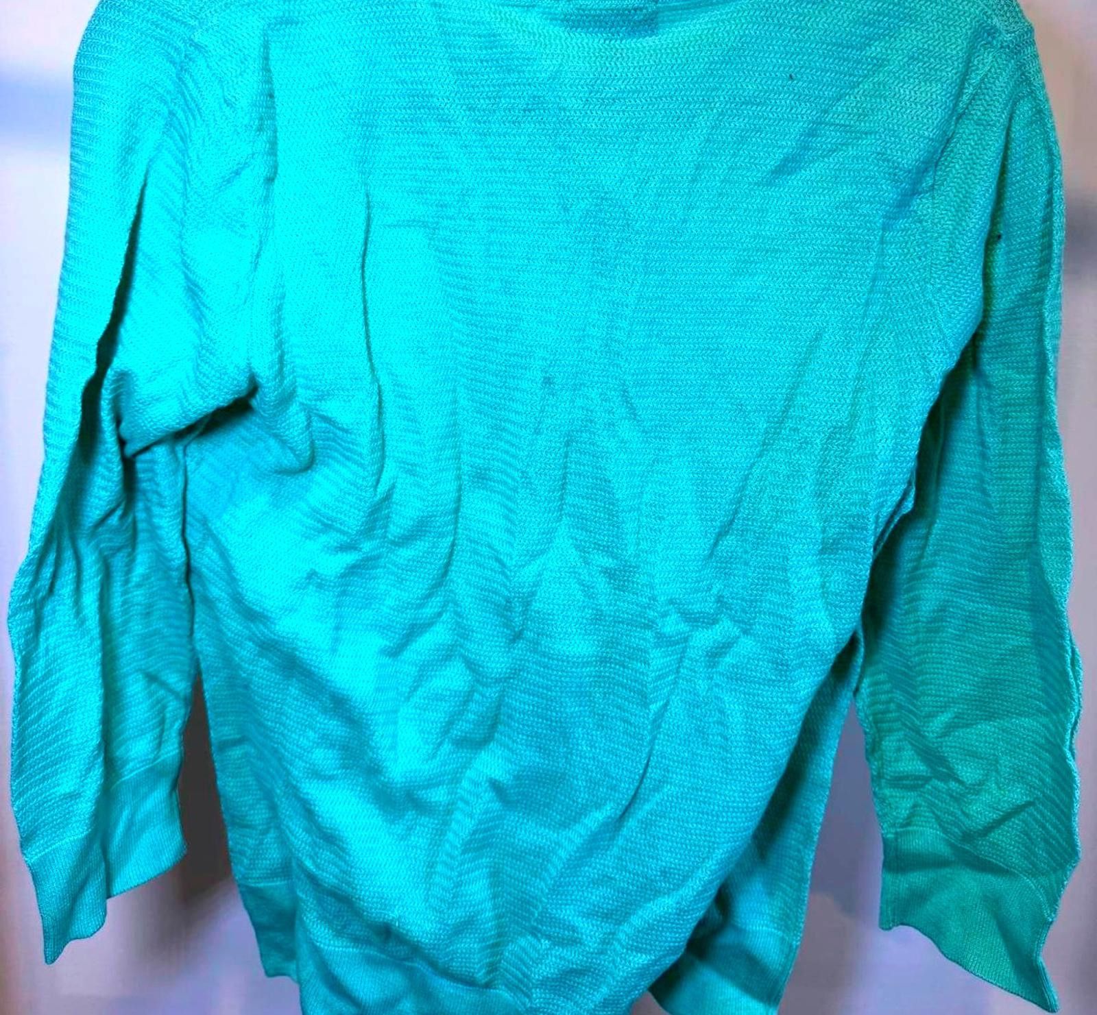 Designer The Limited Aqua Textured Cardigan - Size XL Size XL / US 12-14 / IT 48-50 - 2 Thumbnail