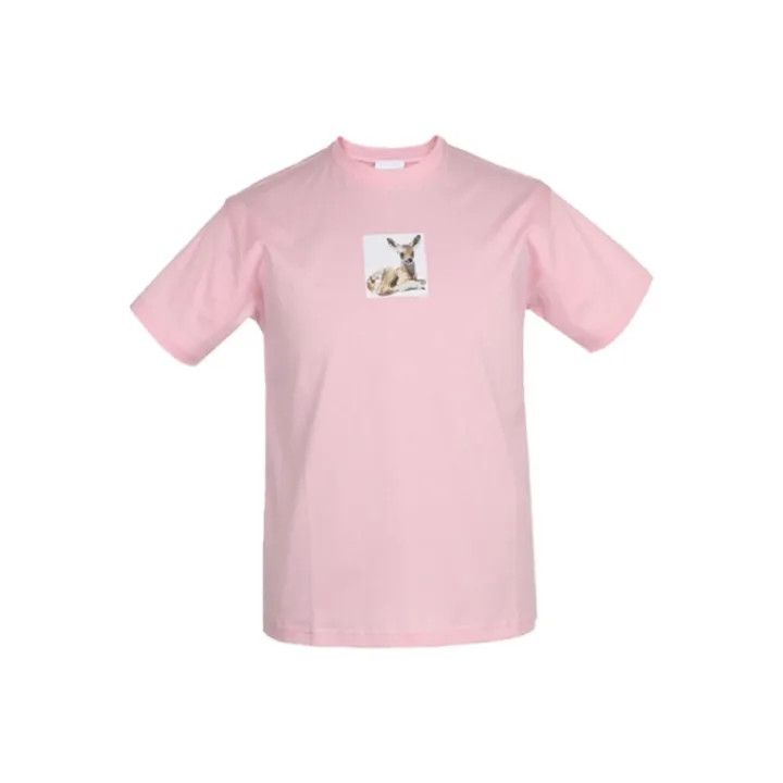 Burberry Burberry Pink Deer Print Short Sleeve T-Shirt 0079 Size M / US 6-8 / IT 42-44 - 1 Thumbnail