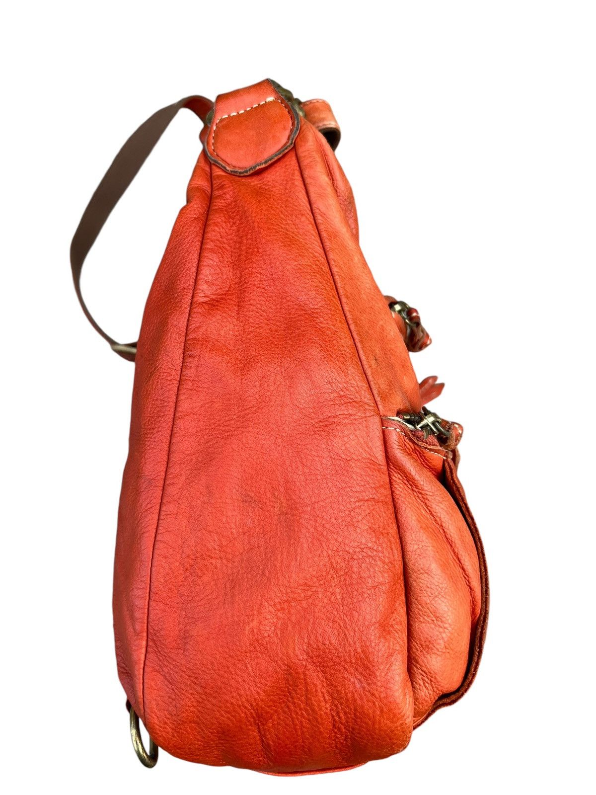 Leather Kissora Japan Sun Faded Patina Leather 2 Way Sling Bag Size ONE SIZE - 15 Thumbnail