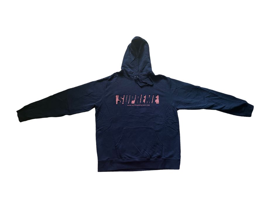 Supreme SS20 3M Reflective Cutout Hooded Sweatshirt XL Navy | Grailed