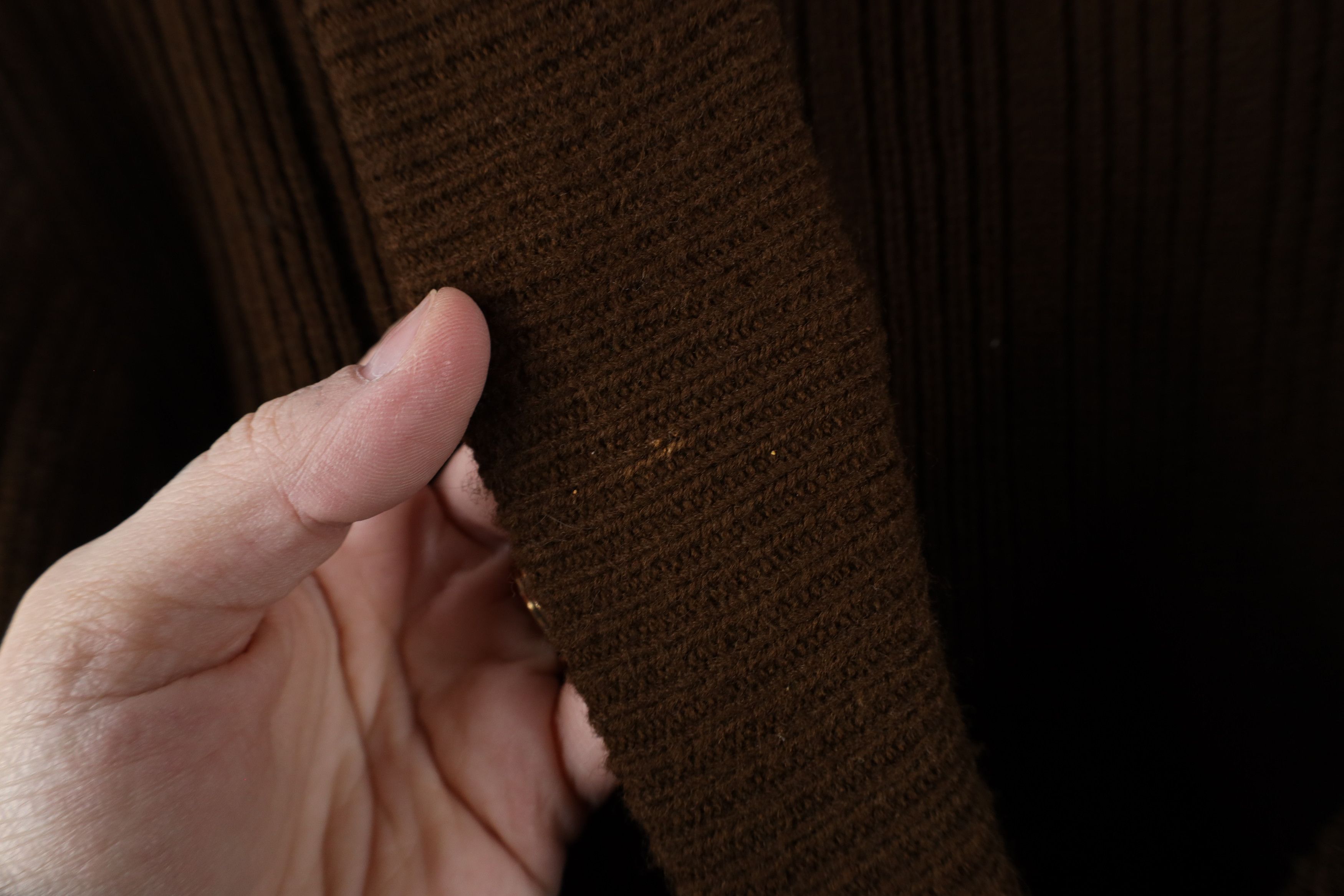 Vintage Vintage 70s Streetwear Ribbed Knit Shawl Cardigan Sweater Size L / US 10 / IT 46 - 4 Thumbnail