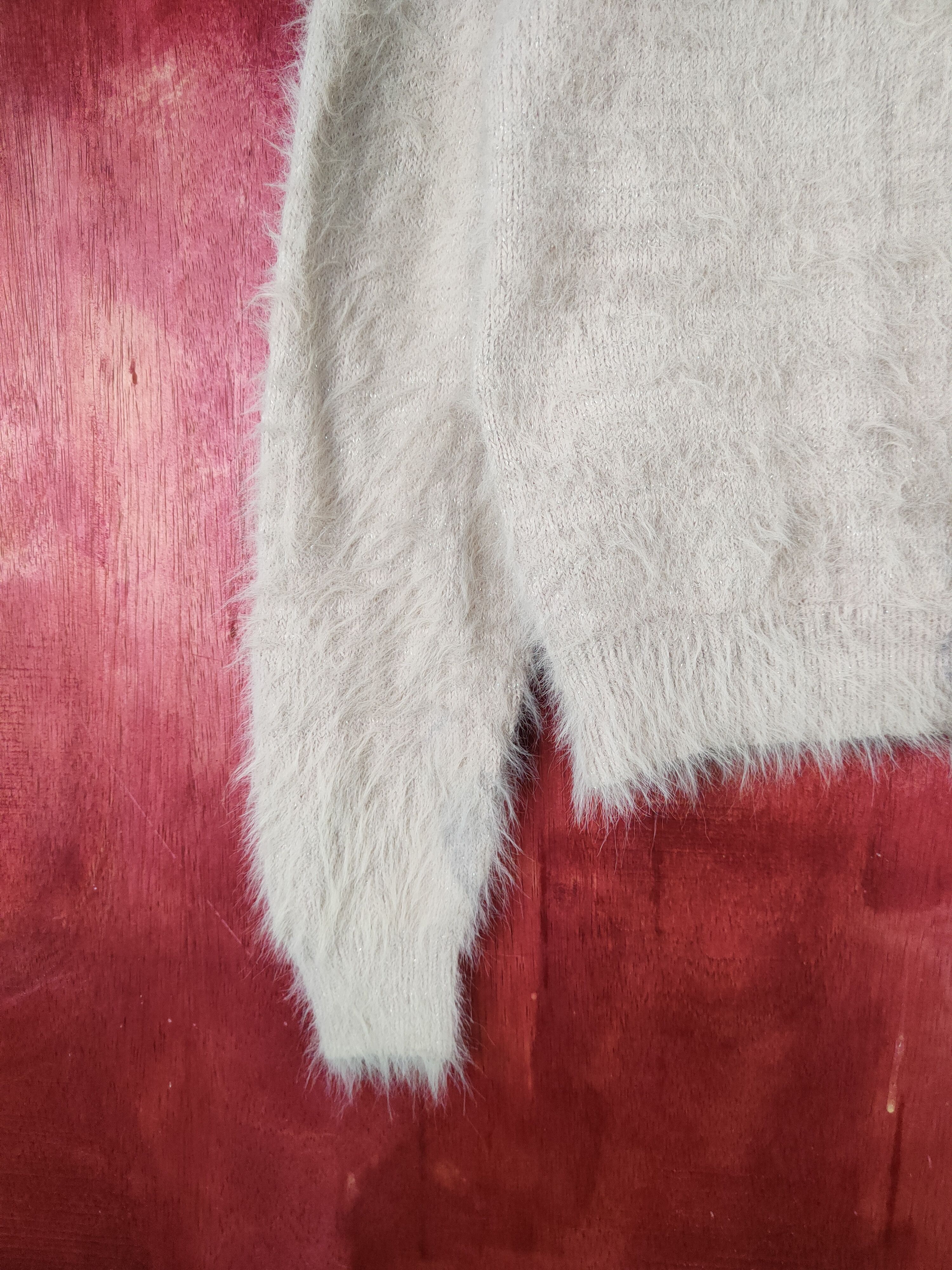 Homespun Knitwear × Japanese Brand DL HK Works London Pink Fur Mohair Knitwear Cardigan #S2098 Size L / US 10 / IT 46 - 4 Thumbnail
